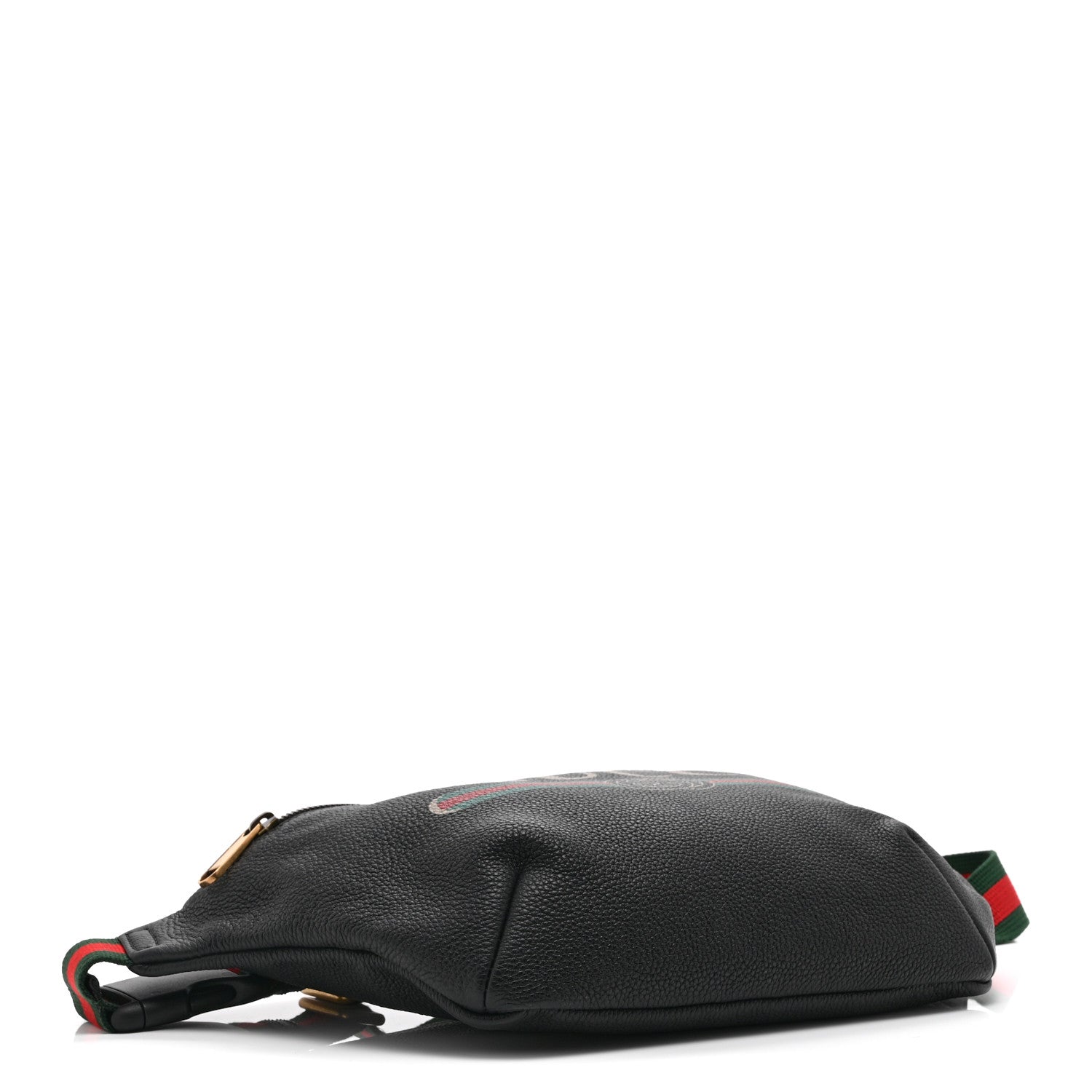 Grained Calfskin Logo Belt Bag Black
