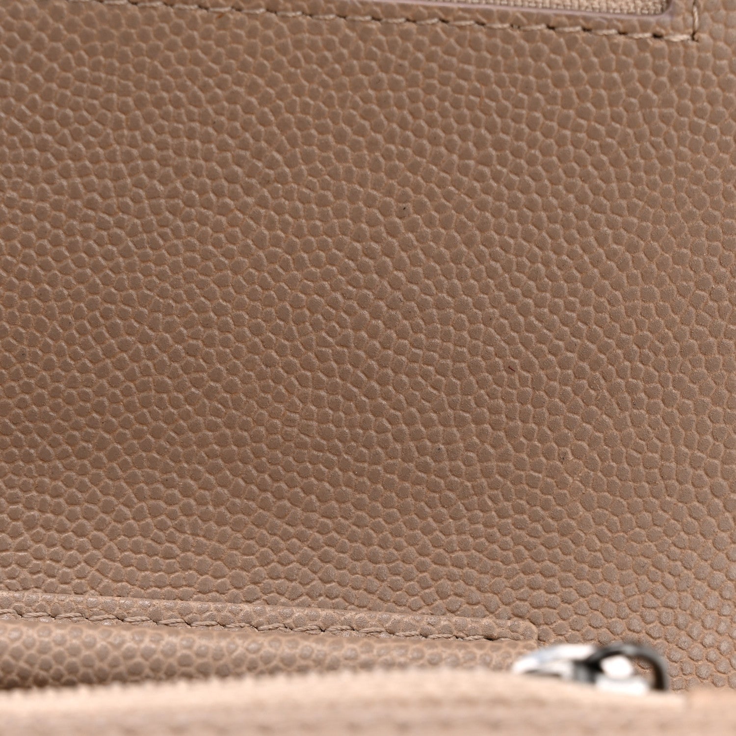Caviar Quilted Wallet On Chain WOC Beige