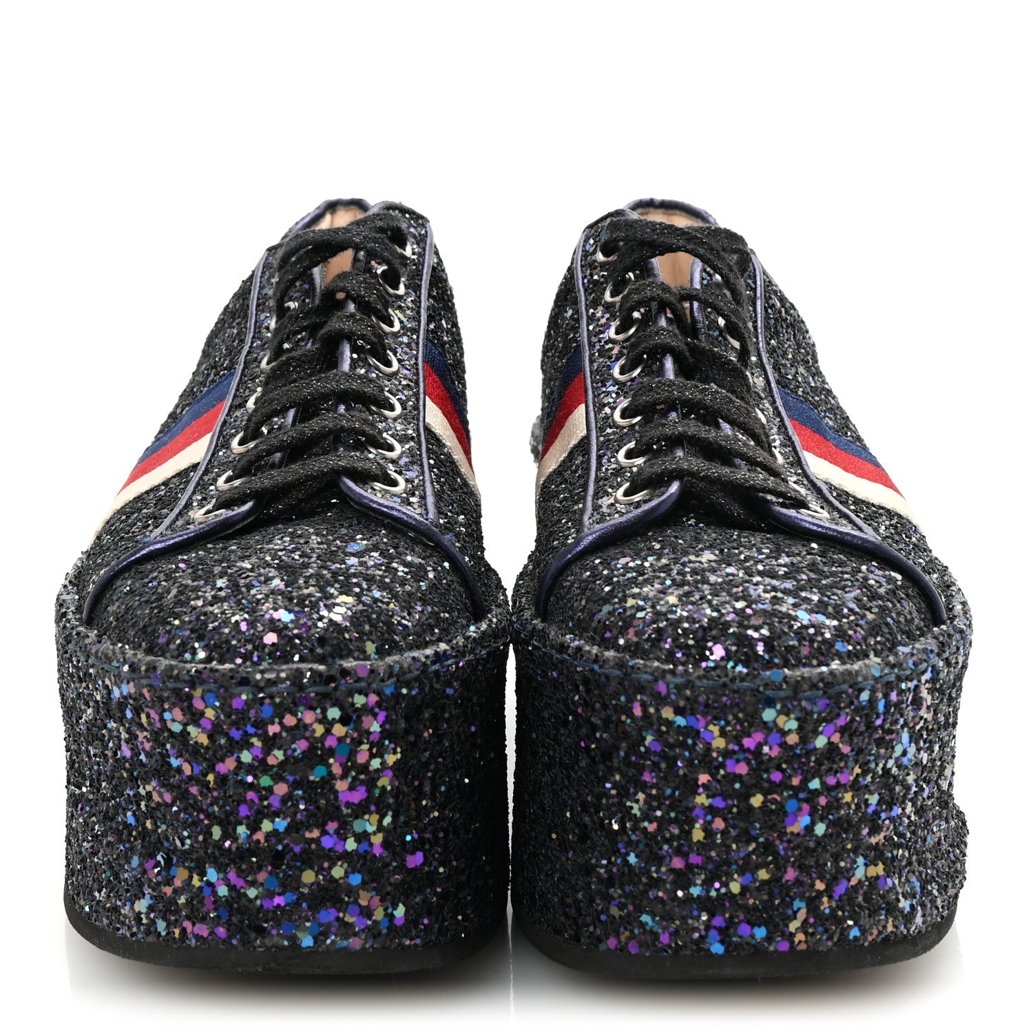 Glitter Womens Peggy Platform Sneakers 39 Purple