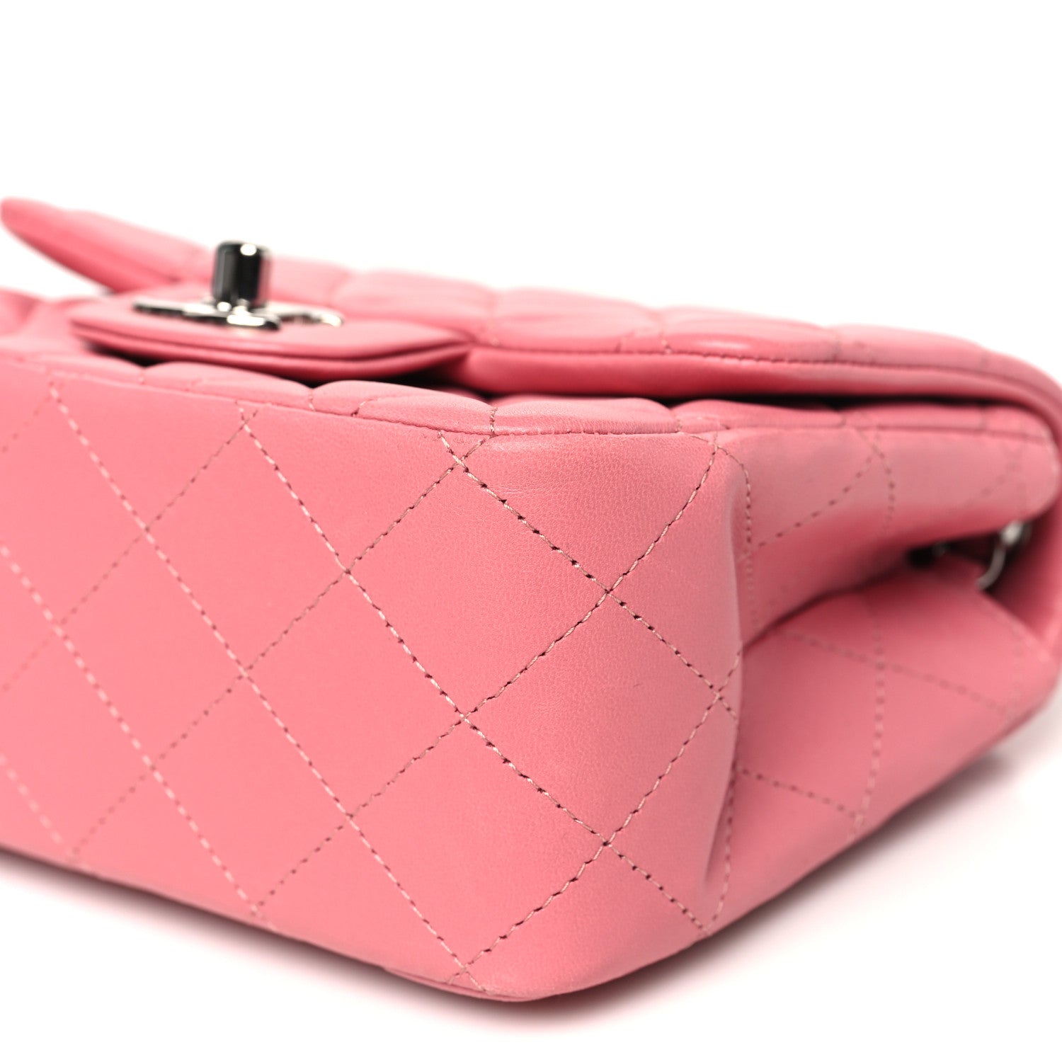 Lambskin Quilted Mini Square Flap Pink