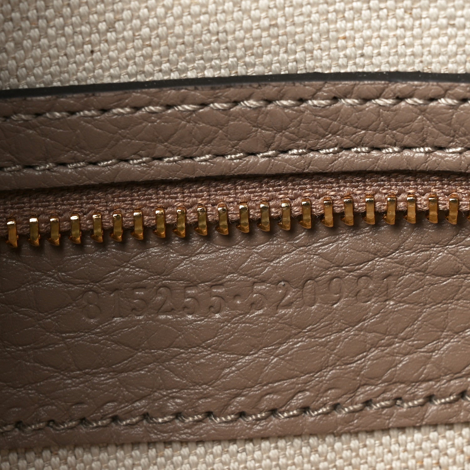 GG Grainy Calfskin Emblem Small Top Handle Bag Taupe
