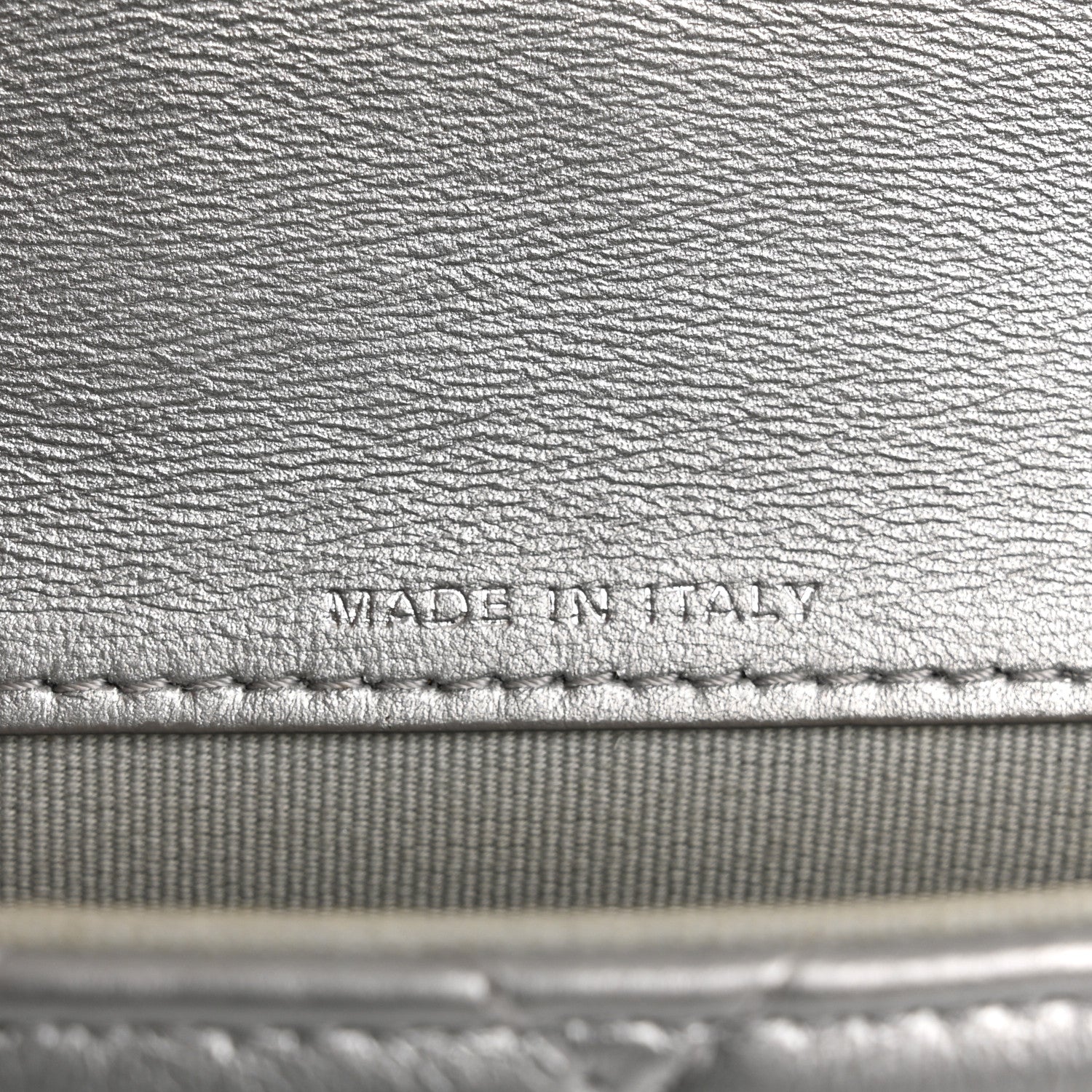 Metallic Lambskin Quilted Mini Giant CC Flap Argent