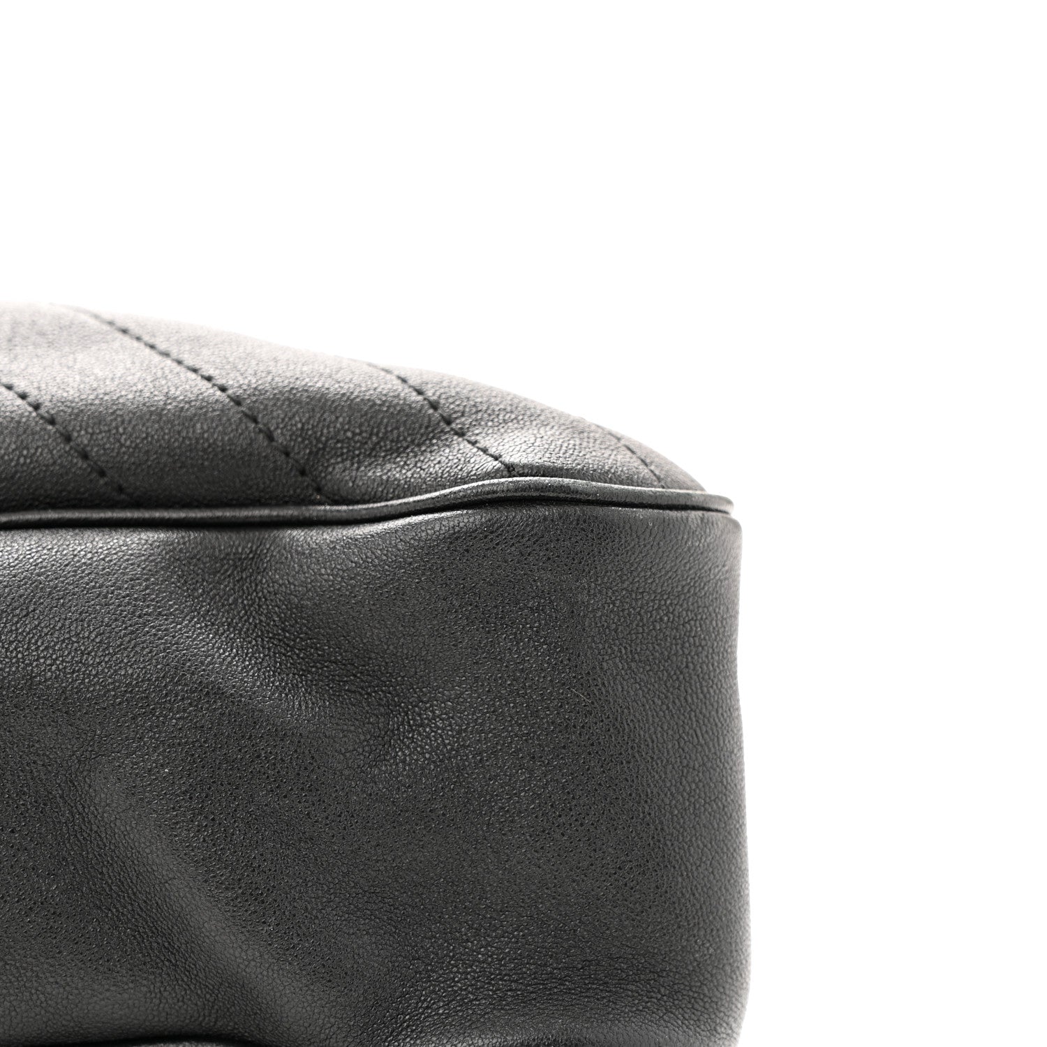 Sakai Be Green Calfskin Diagonal Stitched Medium Blondie Tote  Black