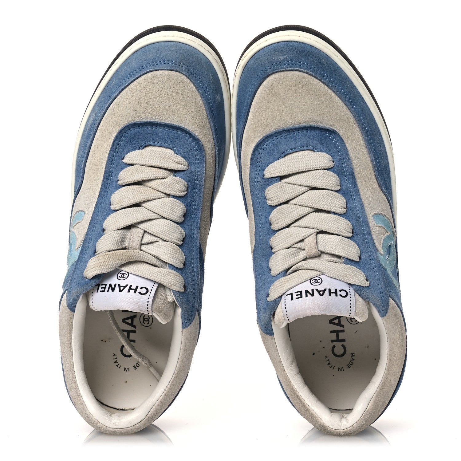 Suede Kidskin Womens CC Sneakers 37 White Blue