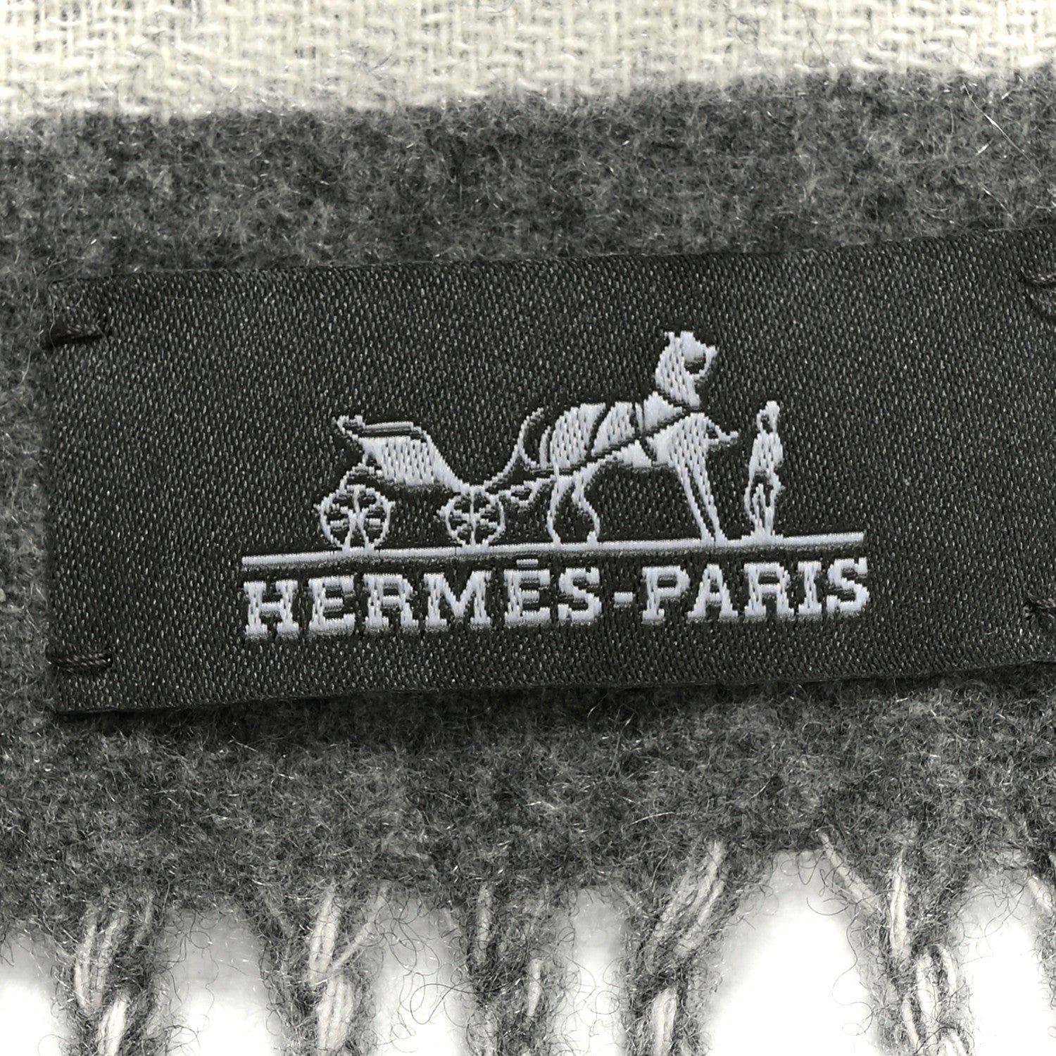 Cashmere Casaque Love Story Muffler Gris Clair Ivoire