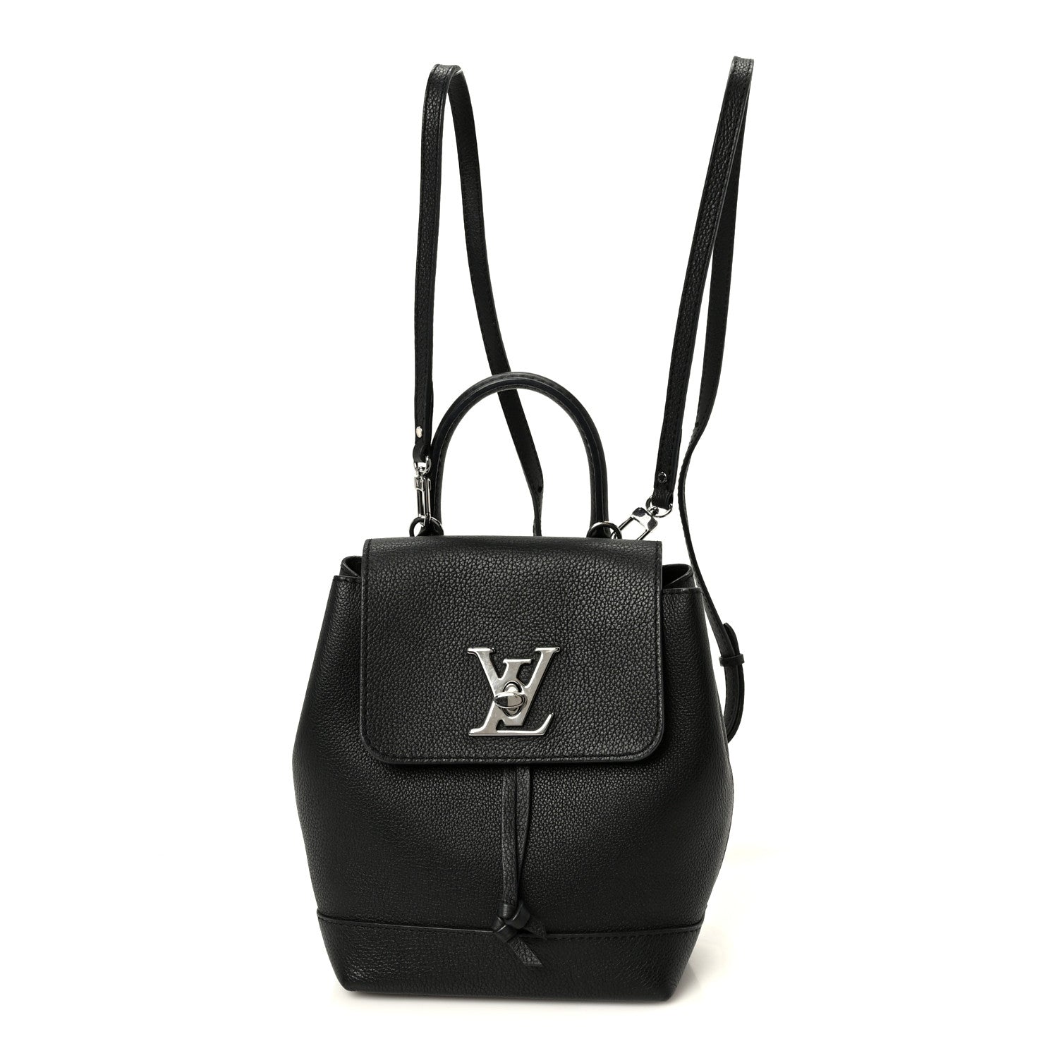 Calfskin Lockme Mini Backpack Black