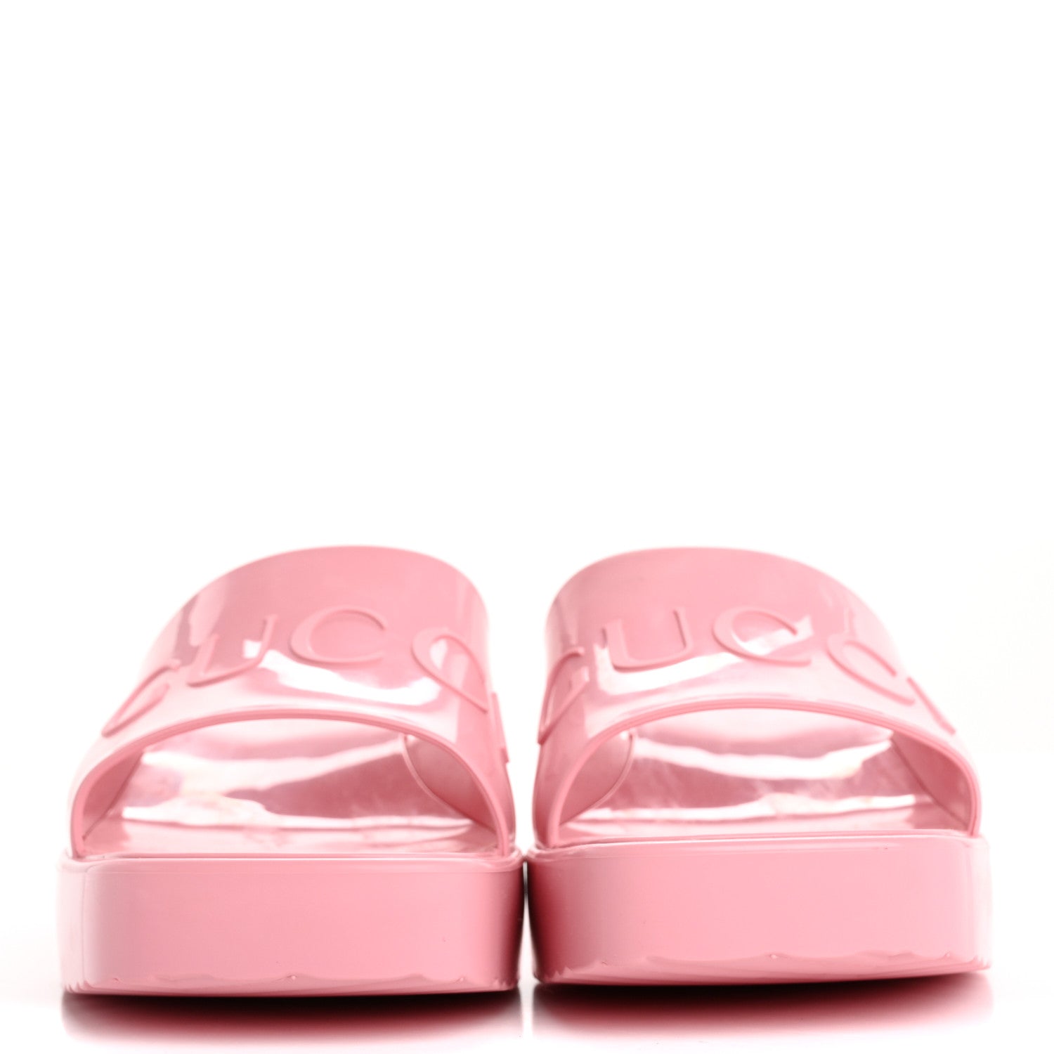 Rubber Gucci Logo Womens Platform 20/60mm Slide Sandals 37 Wild Rose