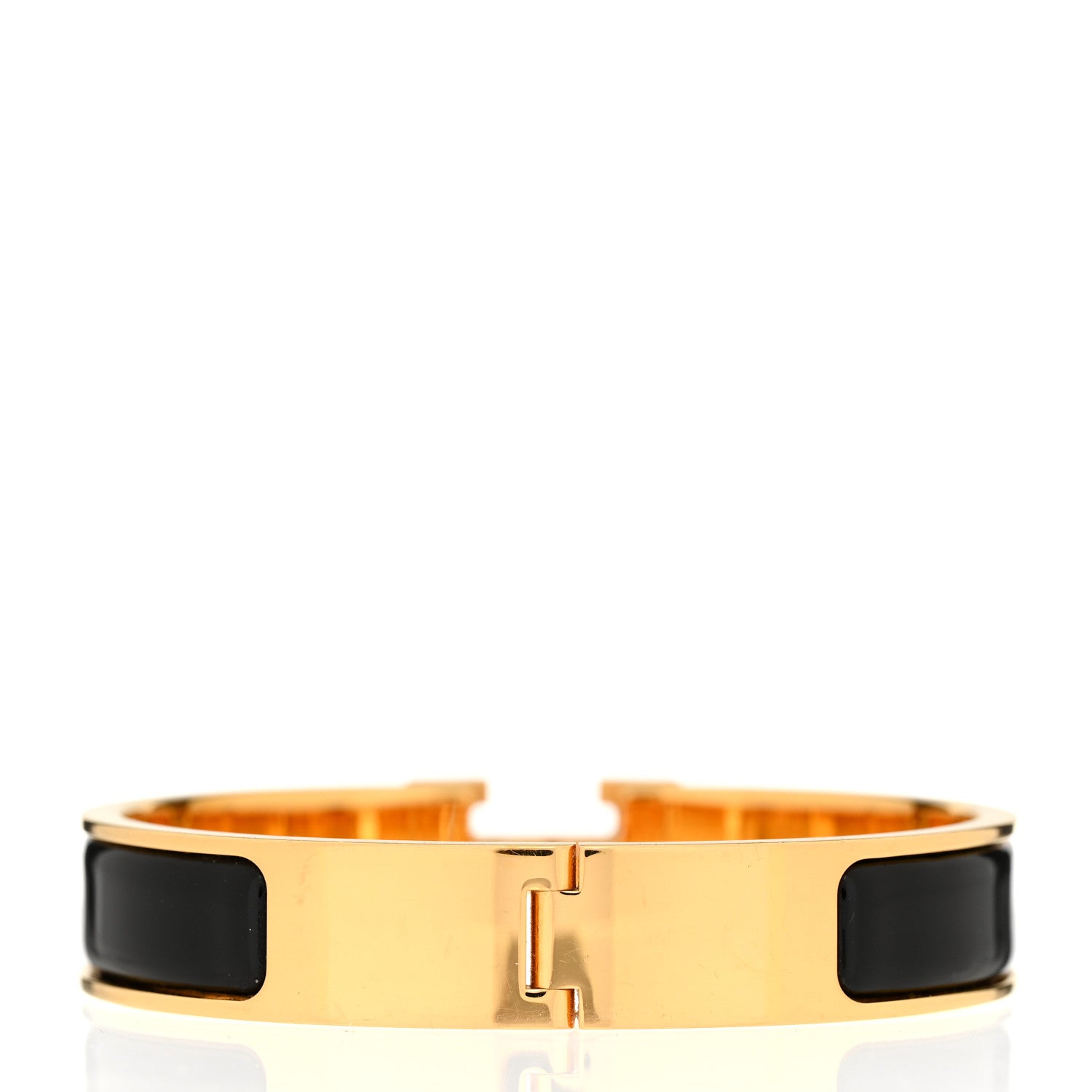 Enamel Narrow Clic Clac H Bracelet GM Black