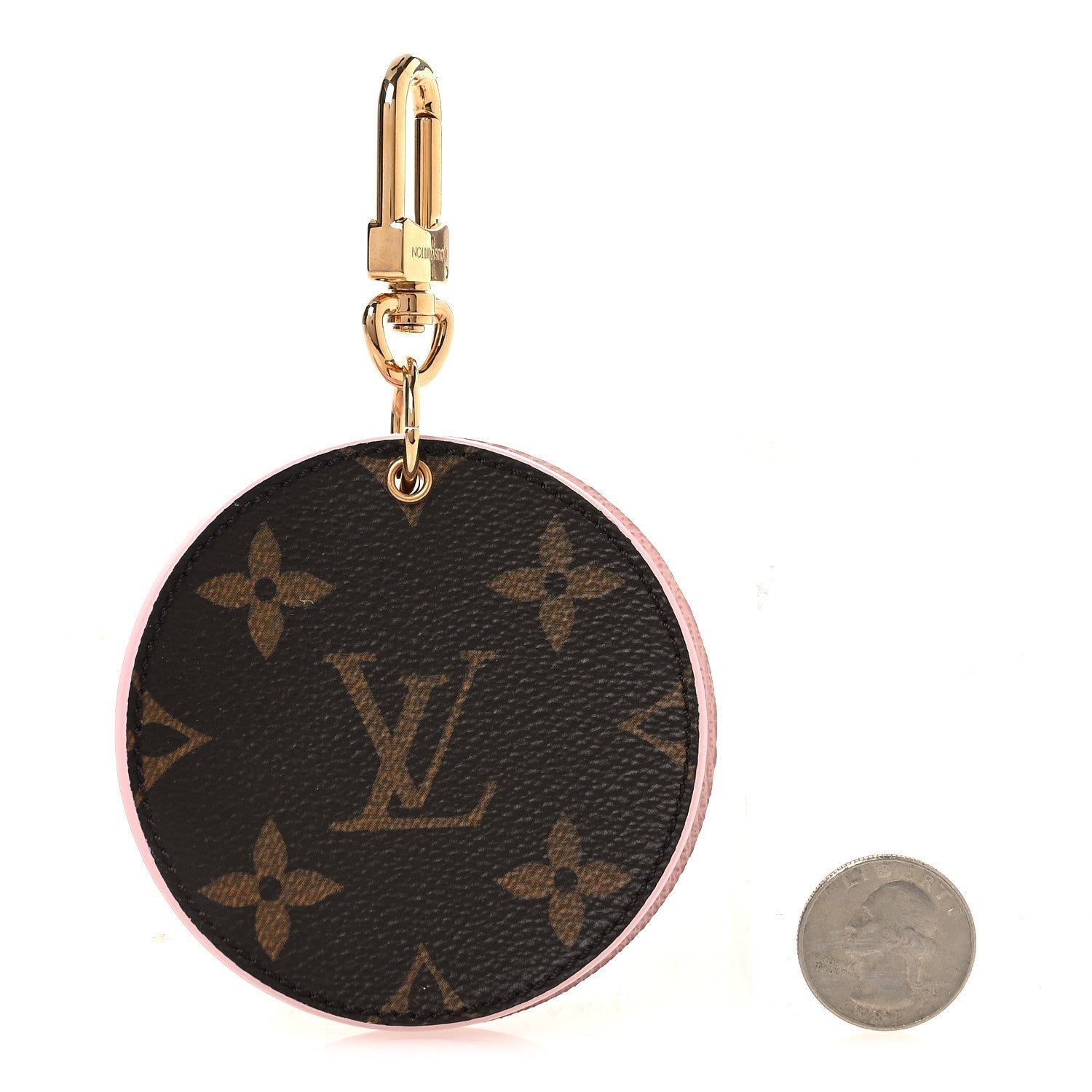Monogram LV Mirror Bag Charm Key Holder Rose Ballerine