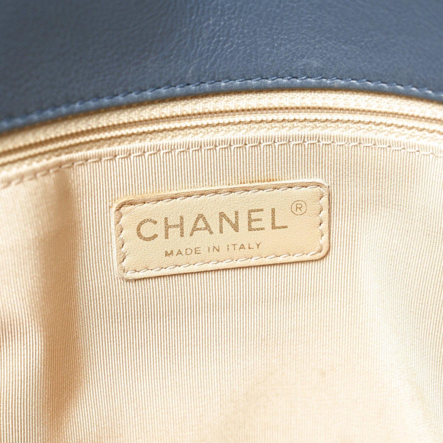 Calfskin Quilted Small CC Crown Tote Blue
