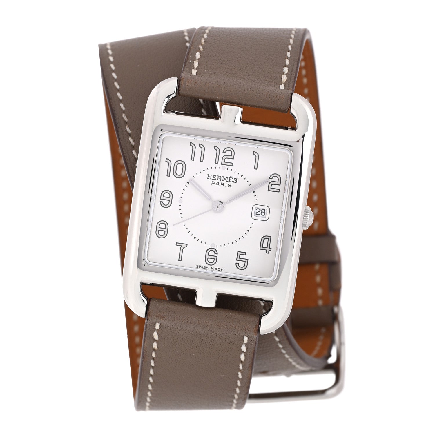 Stainless Steel Swift 29mm Cape Cod Double Tour Quartz Watch Etoupe