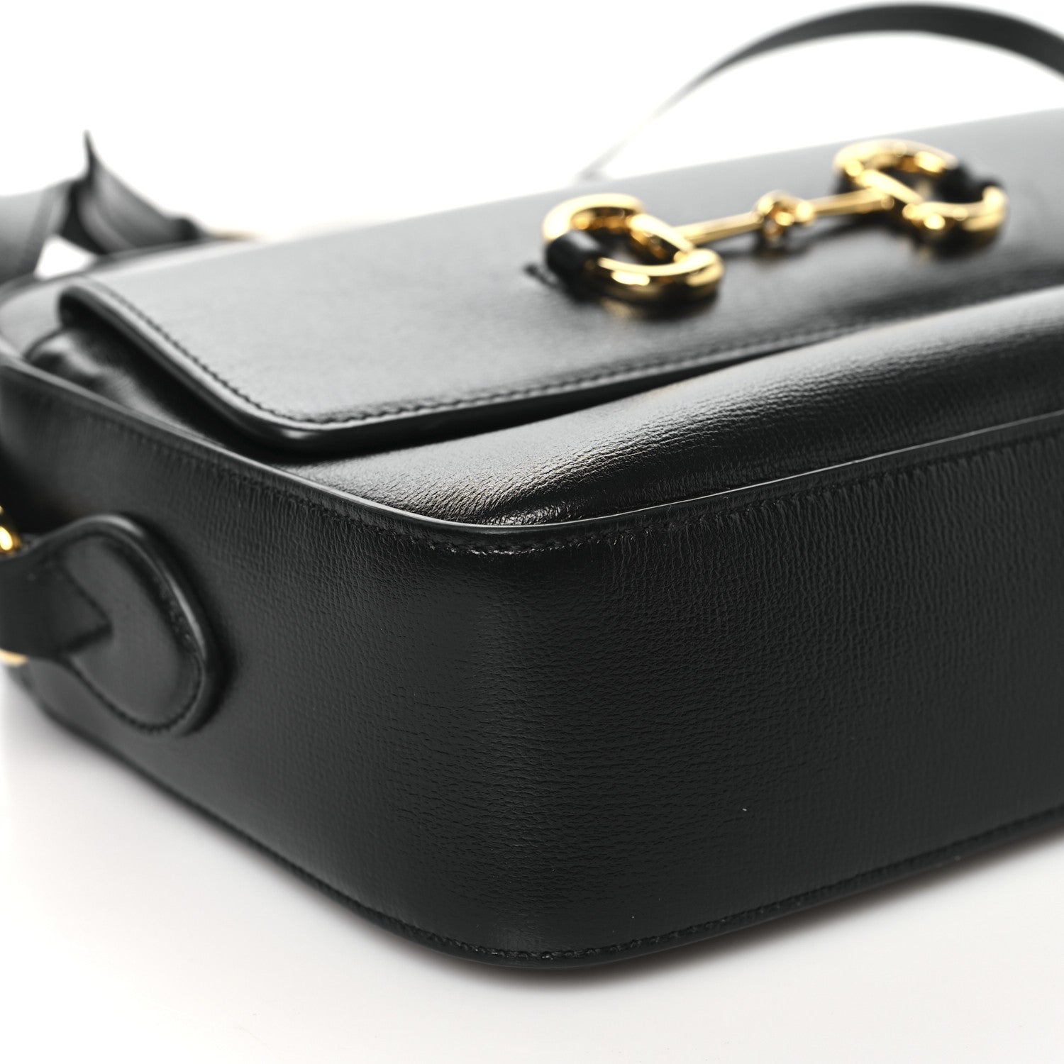 Textured Calfskin Small Horsebit 1955 Shoulder Bag Black