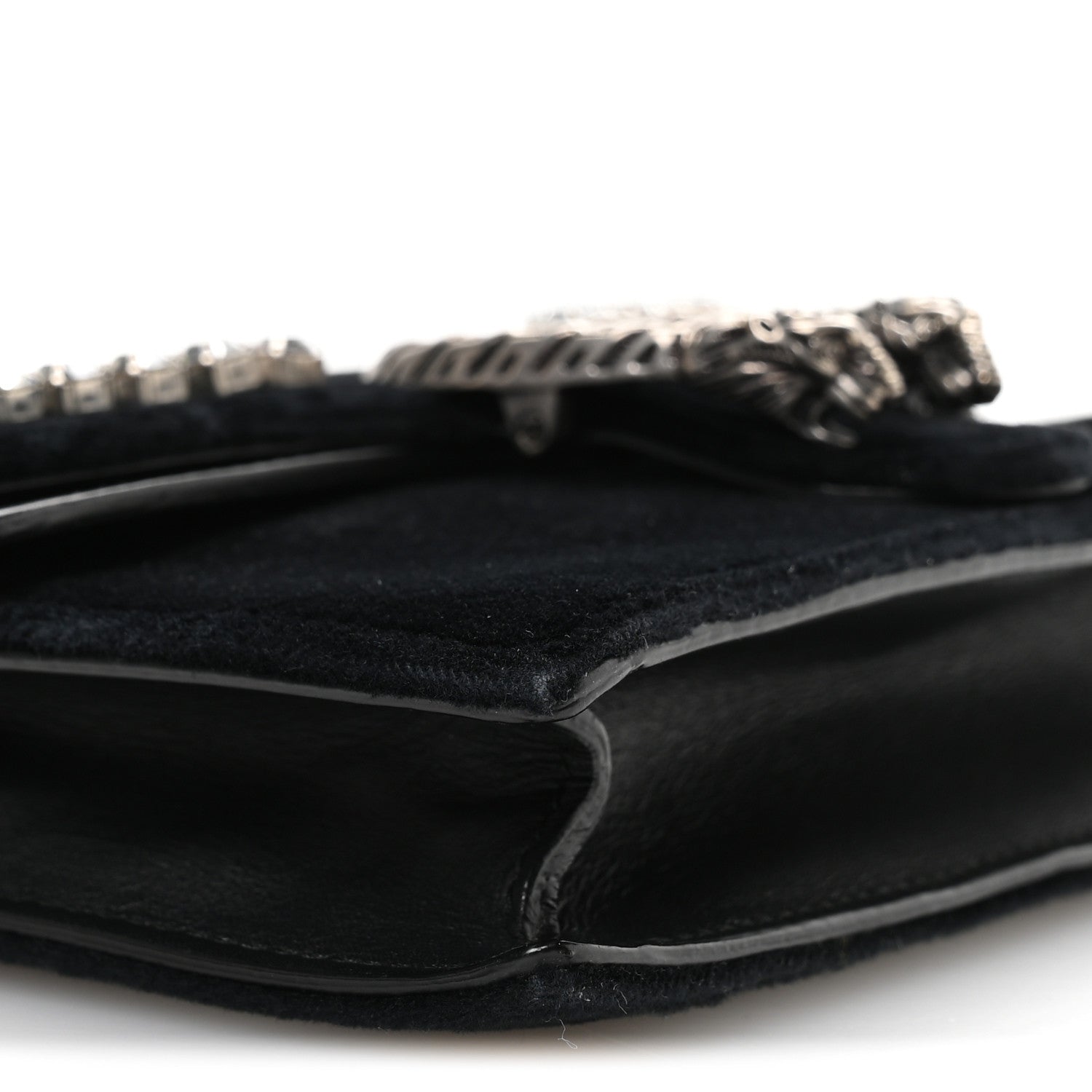 Velvet Crystal Super Mini Dionysus Shoulder Bag Black