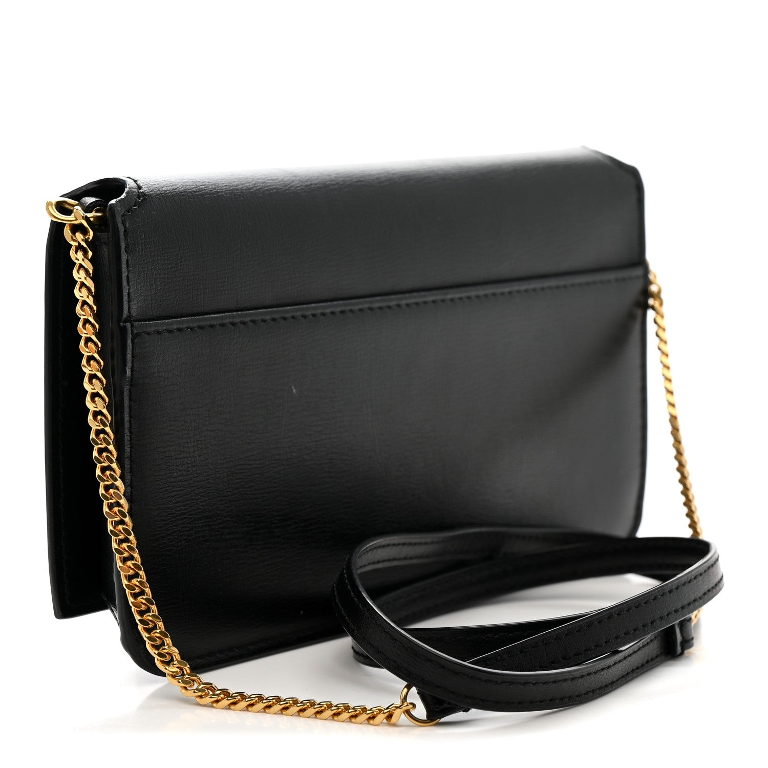 Smooth Calfskin Monogram Phone Holder Crossbody Black