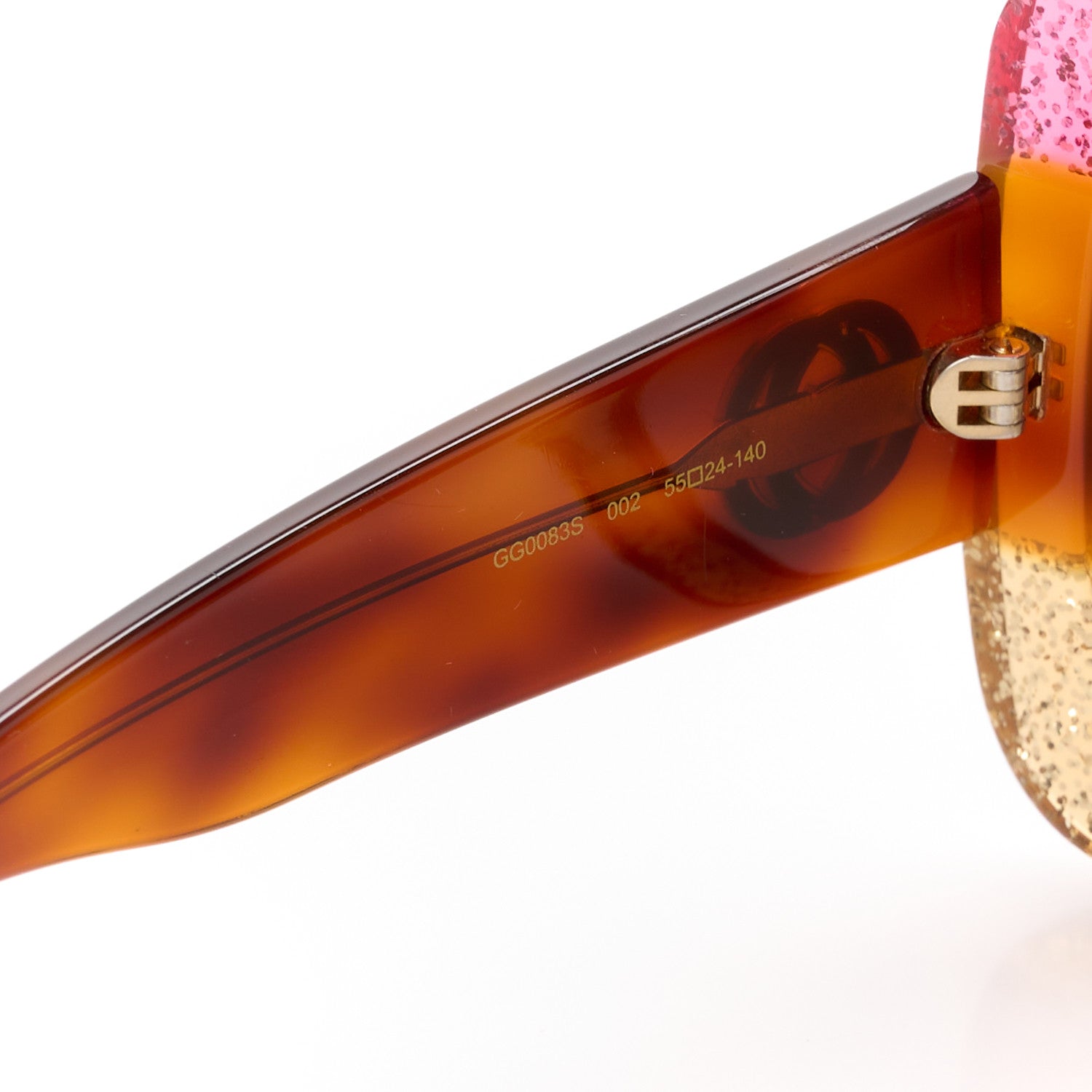 Square Frame GG0083S Sunglasses Glitter Pink Multi