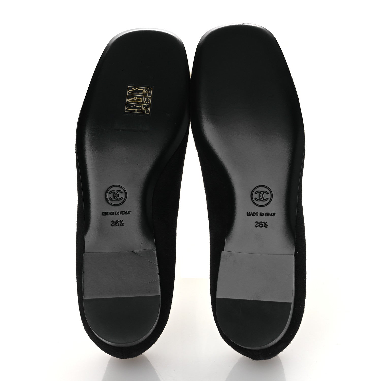 Suede Patent Cap Toe Camellia Ballerina Flats 36.5 Black White