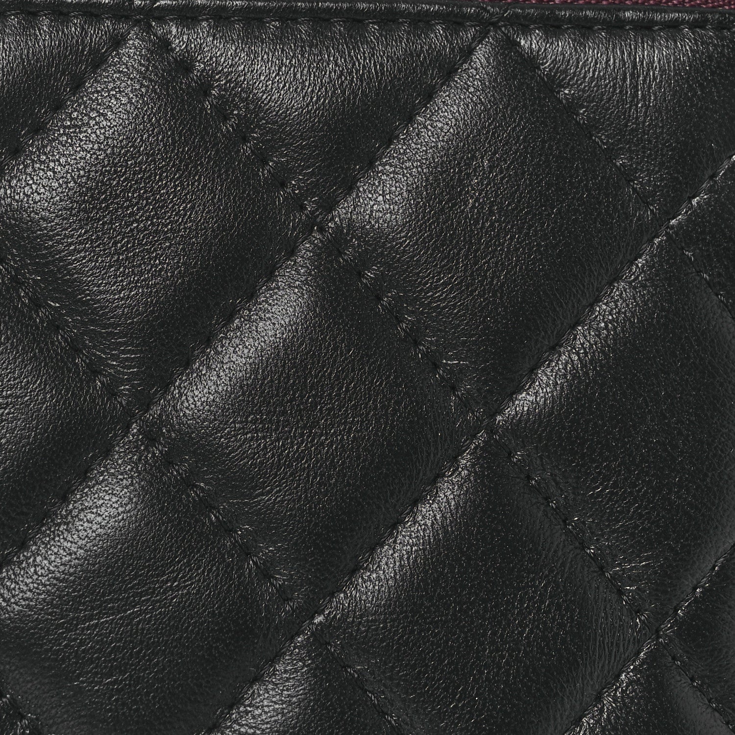 Lambskin Quilted Medium Cosmetic Case Black