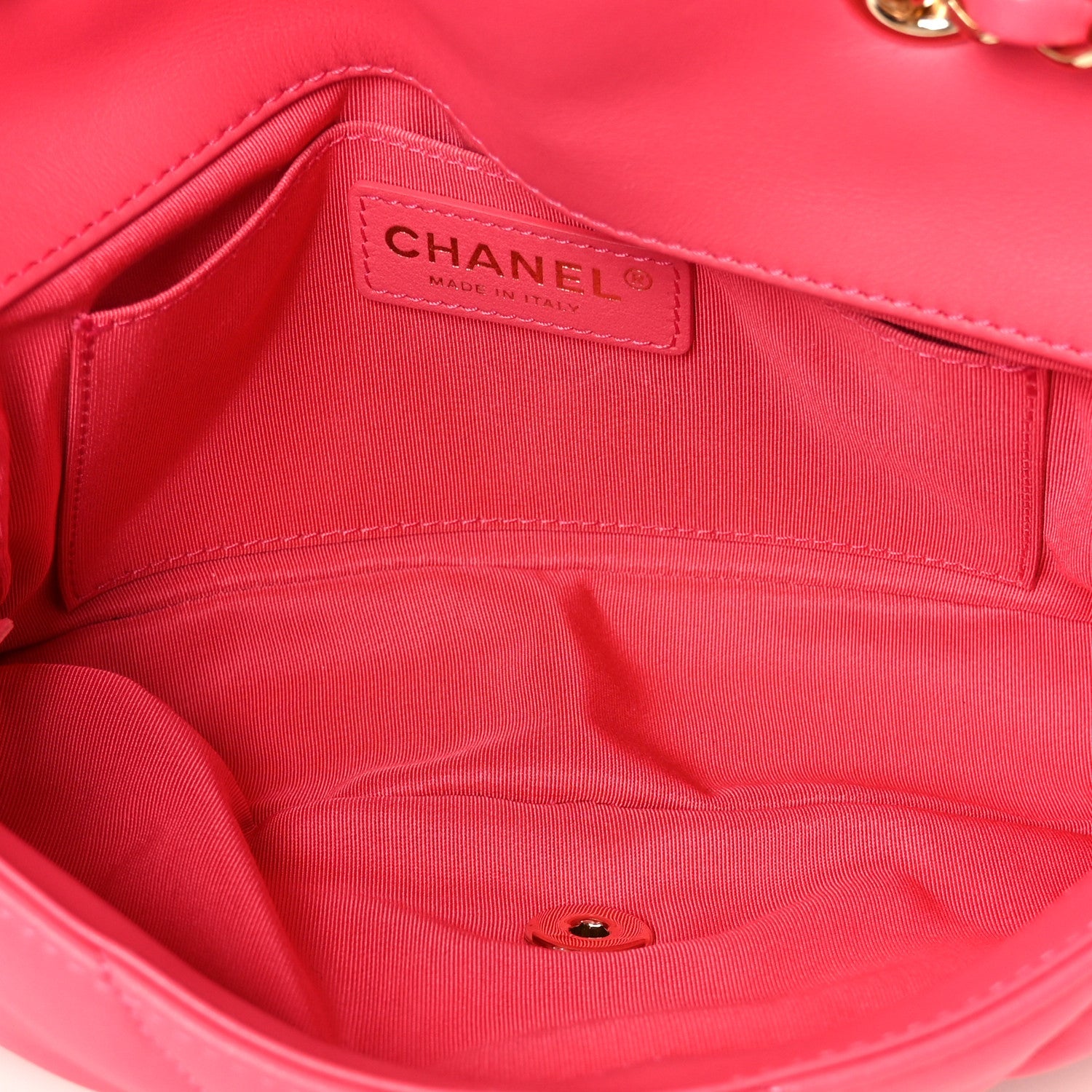 Calfskin Quilted Medium Bubbly Flap Pink
