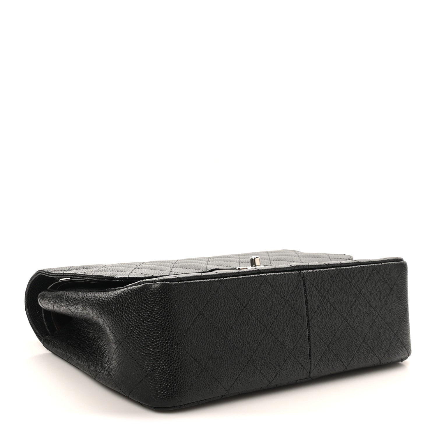 Caviar Quilted Jumbo Double Flap Black