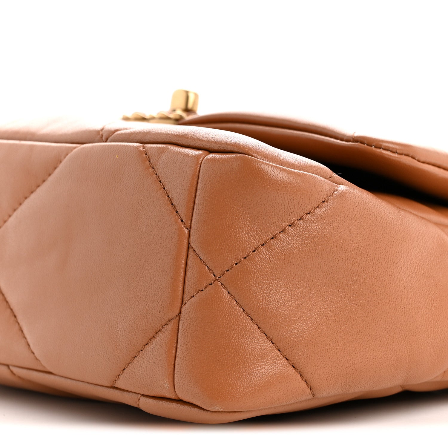 Lambskin Quilted Medium Chanel 19 Flap Brown