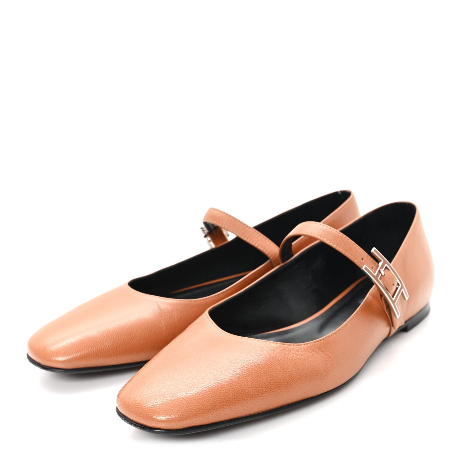 Goatskin Jane Ballet Flats 37 Marron Alezan