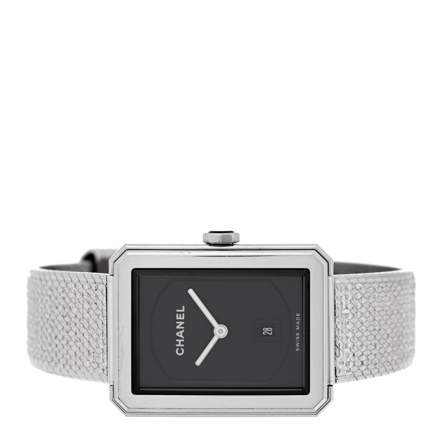 Stainless Steel 26mm Boy-friend Tweed Quartz Watch Black