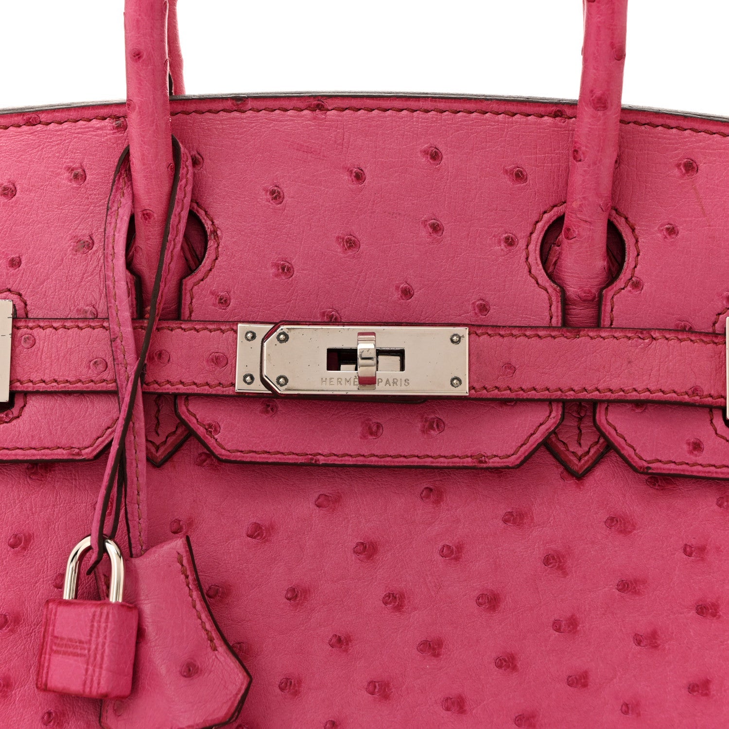 Ostrich Birkin 30 Rose Pourpre