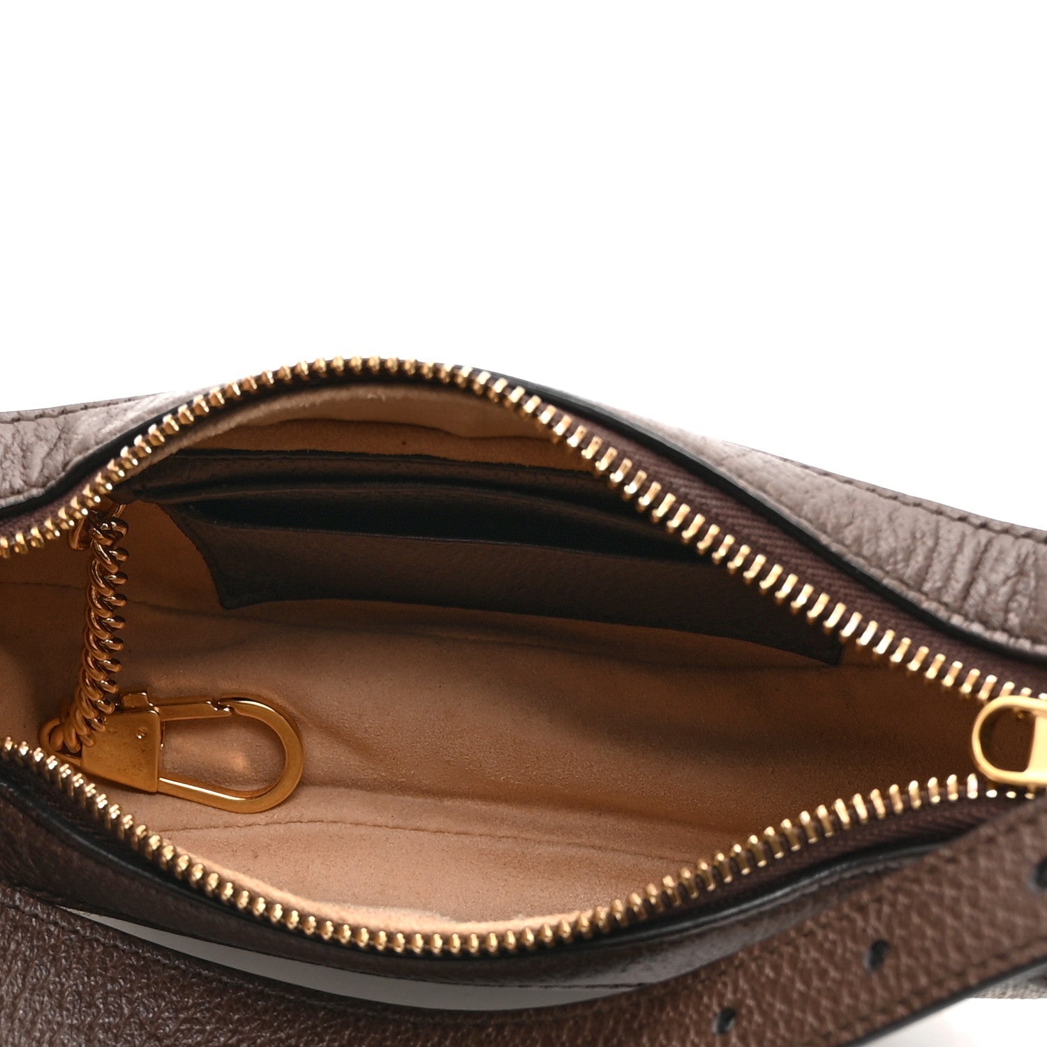 GG Supreme Monogram Textured Calfskin Web Mini Ophidia Half Moon Hobo Beige Ebony New Acero