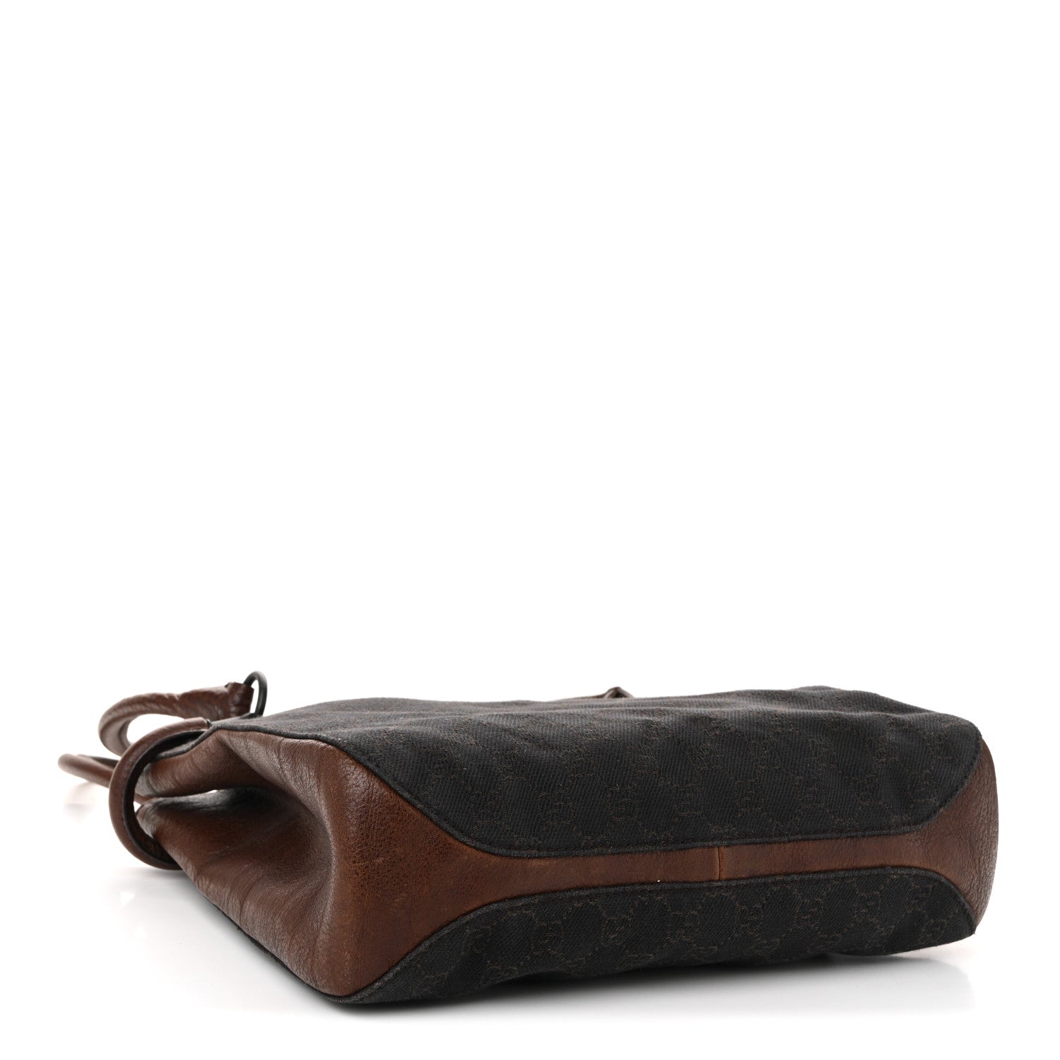 Monogram Denim GG Shoulder Bag Black Brown