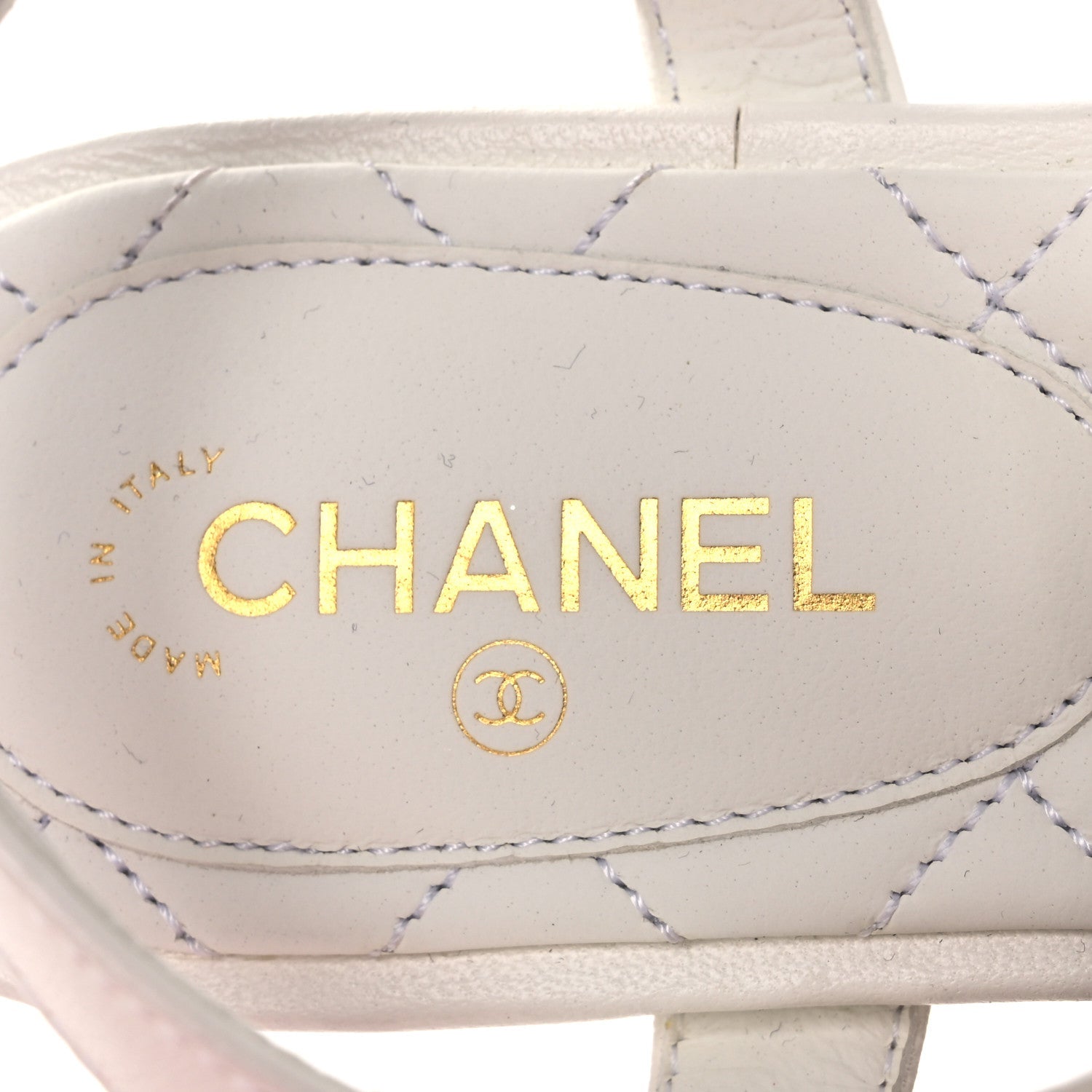 Lambskin CC Thong Sandals 36 White