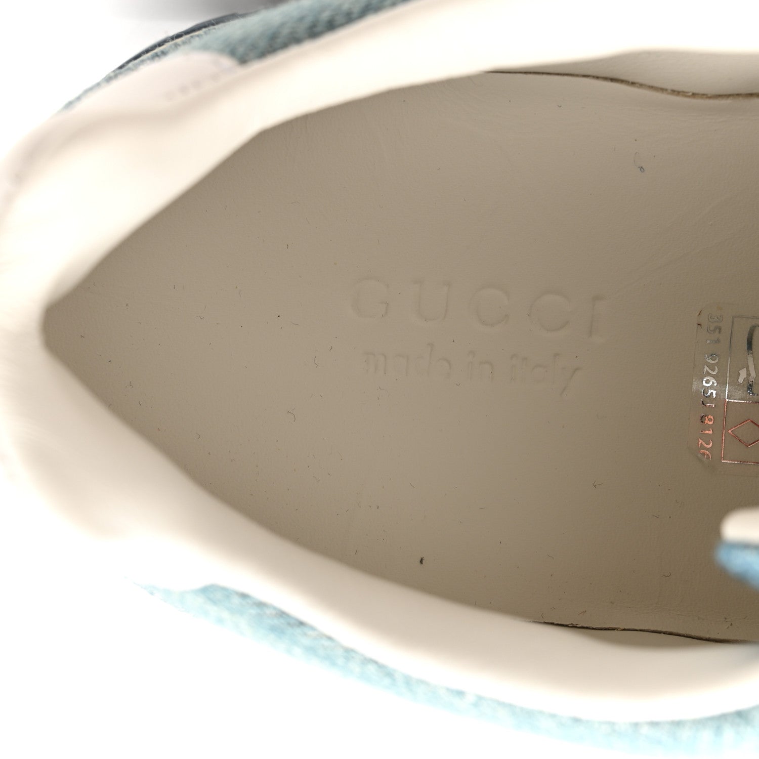 Denim GG Monogram Womens Re-Web Sneakers 35 Light Blue