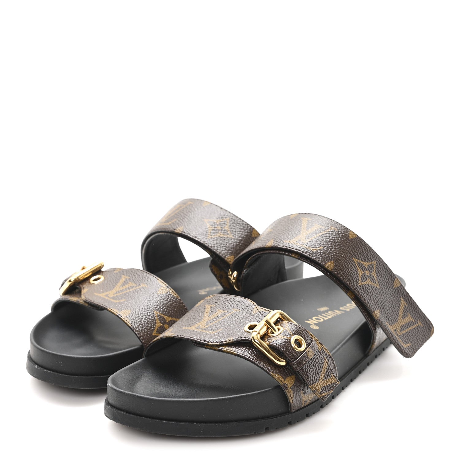 Monogram Bom Dia Mule Sandals 36.5 Black