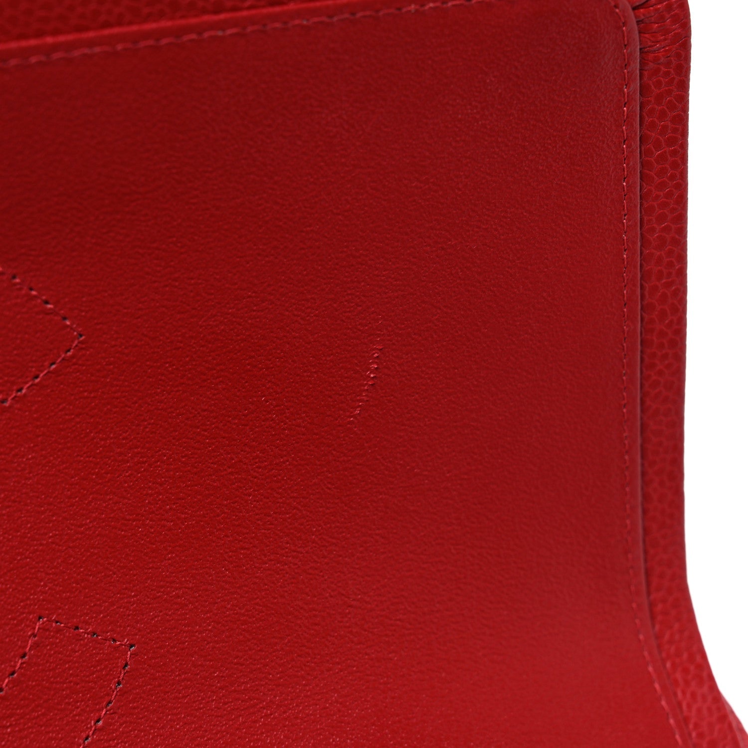 Caviar Quilted Jumbo Double Flap Red
