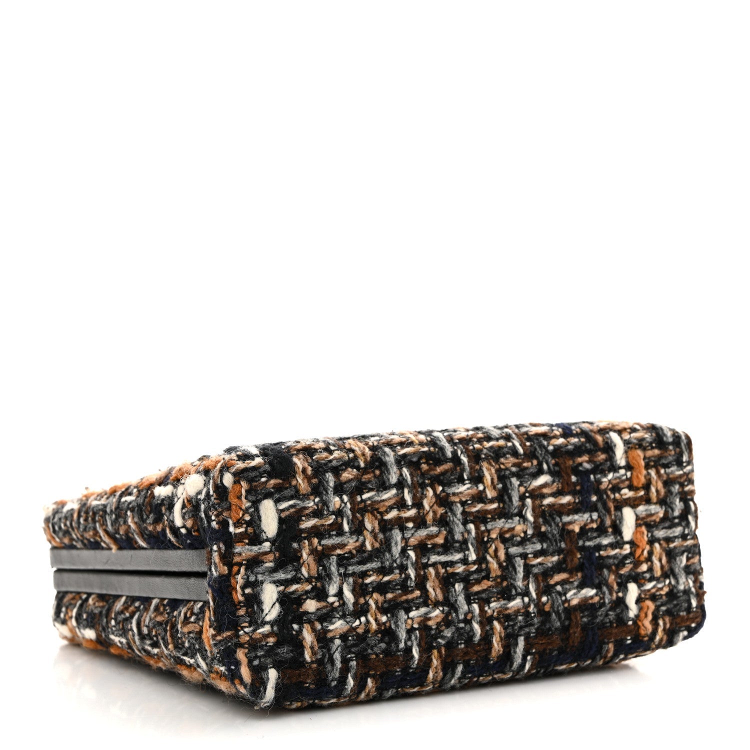 Tweed Kisslock Minaudiere Black Multicolor