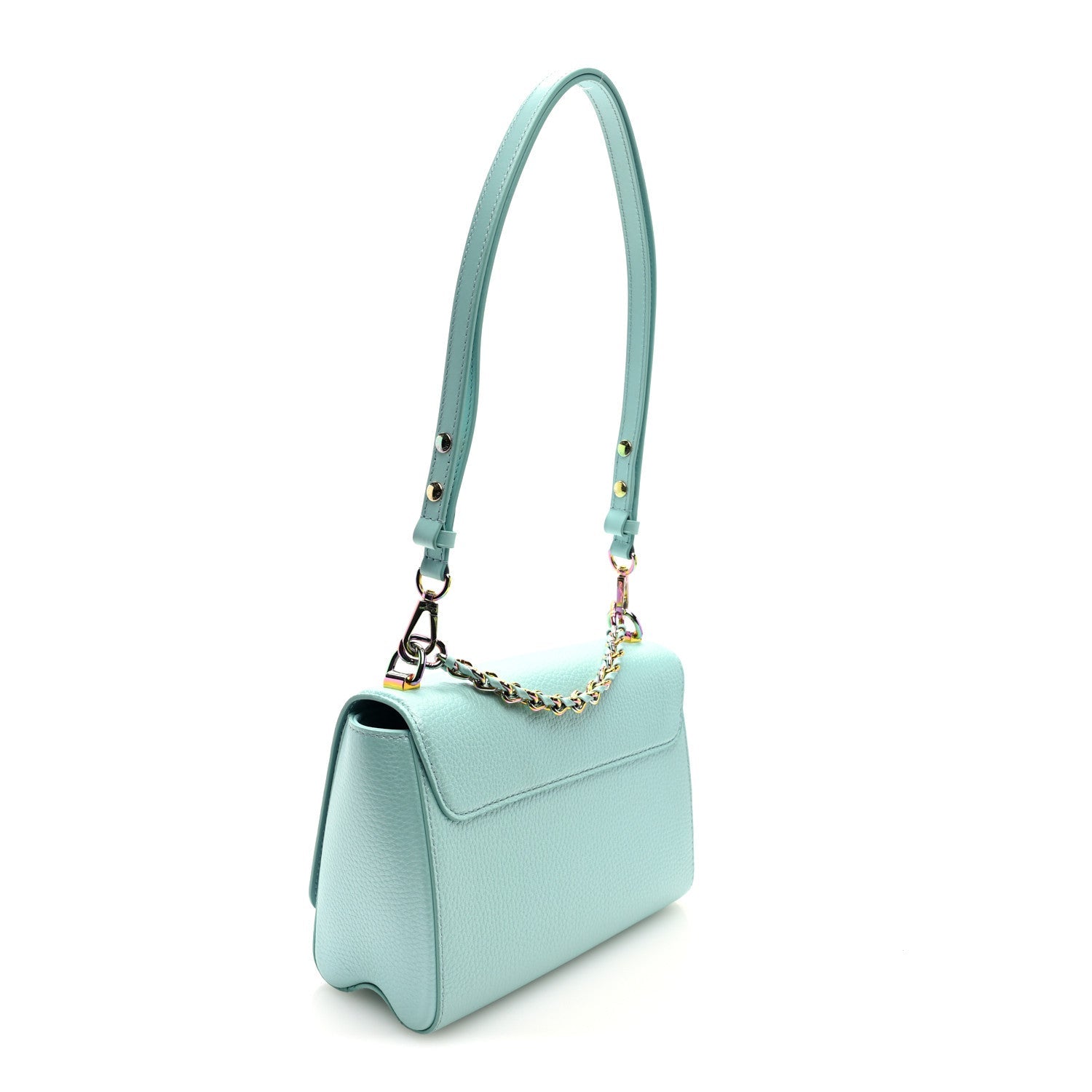 Iridescent Grained Calfskin Summer Splash Twist MM Blue