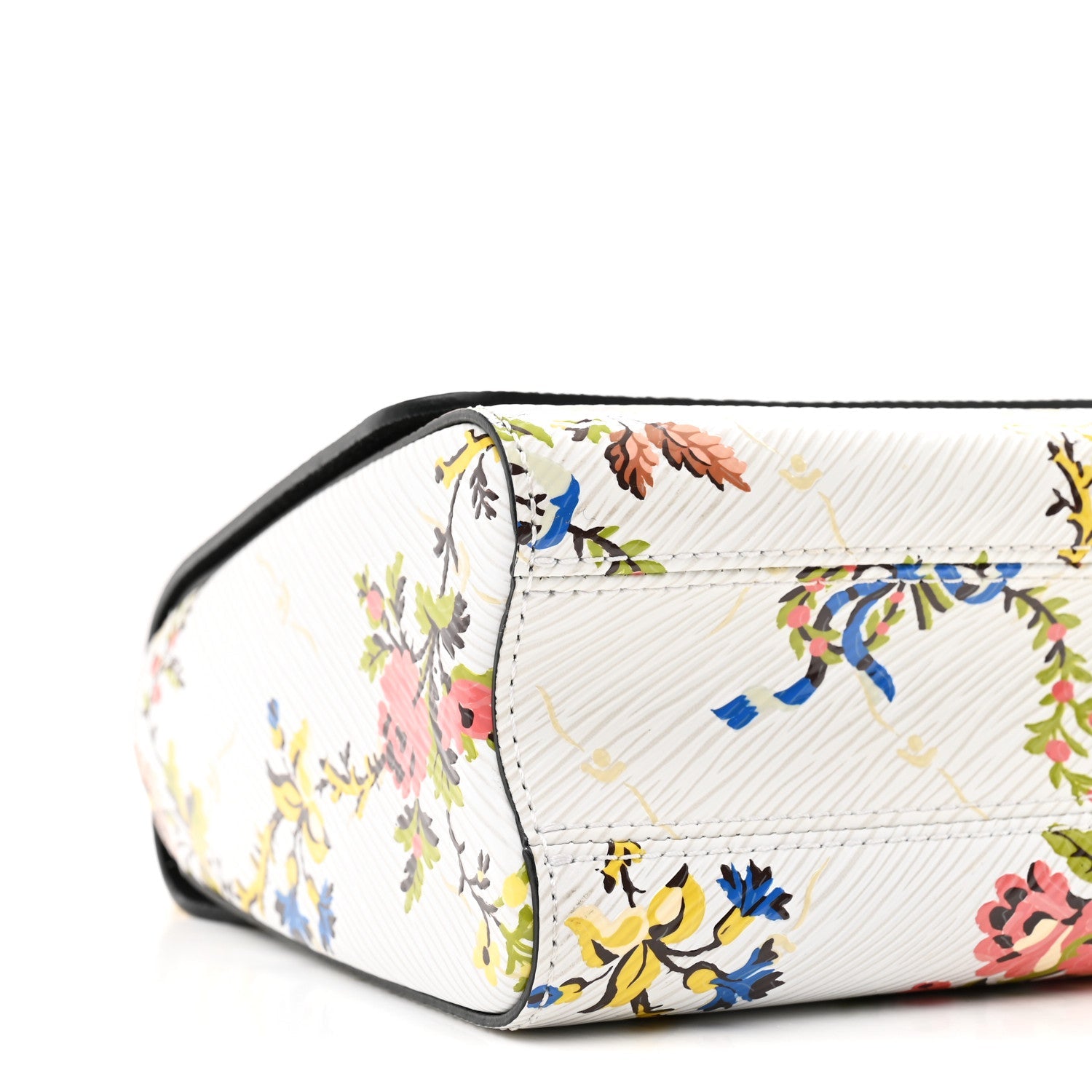 Epi Romantic Blossoms Twist Shoulder Bag MM White