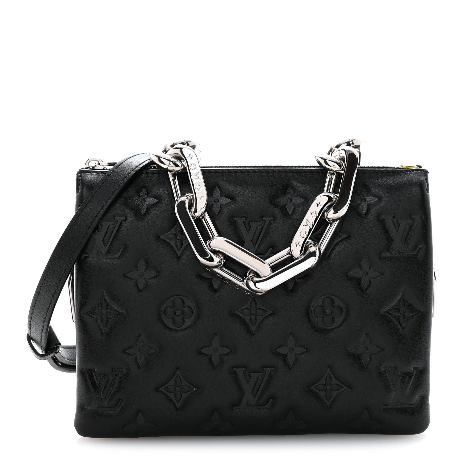 Lambskin Embossed Monogram Coussin BB Black