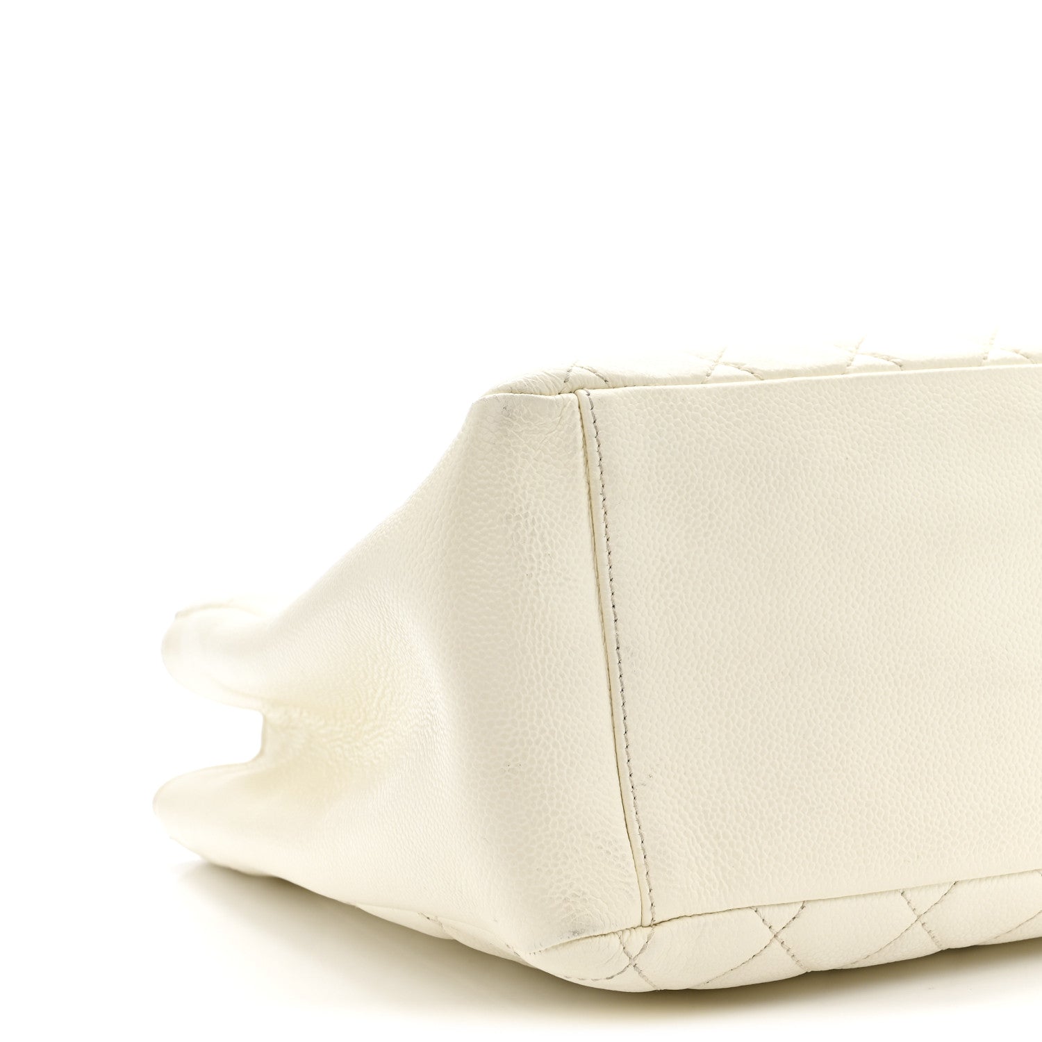 Caviar Quilted Grand Shopping Tote GST White