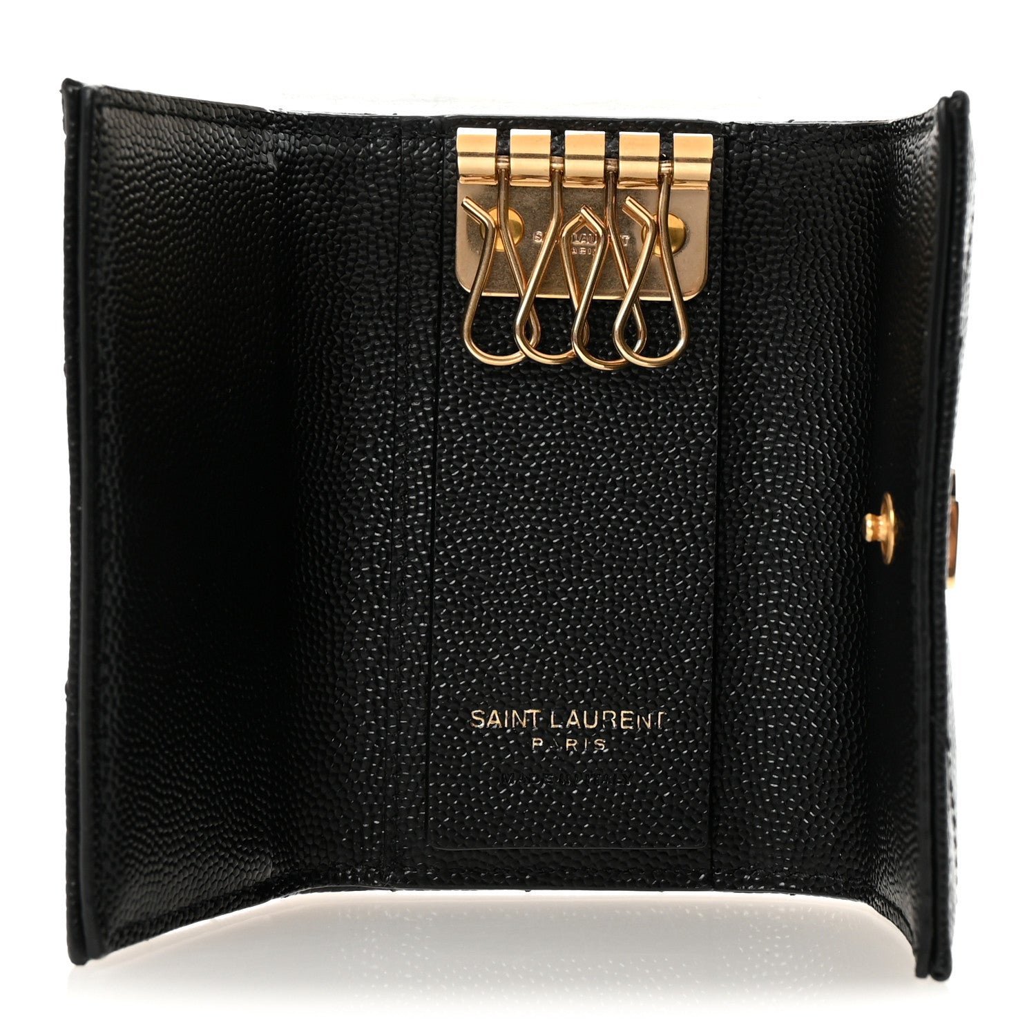 Grain de Poudre Matelasse Cassandre Monogram Slim Key Case Black
