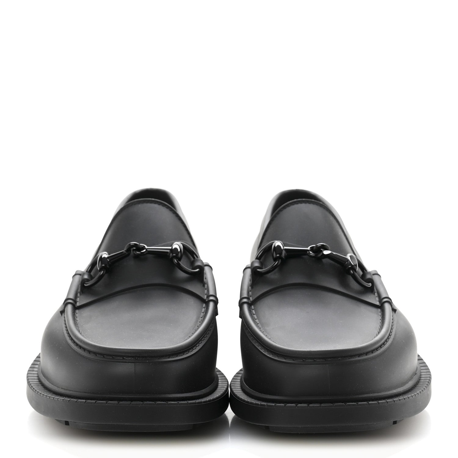 Rubber Enamel Horsebit Mens Loafers 9 Black