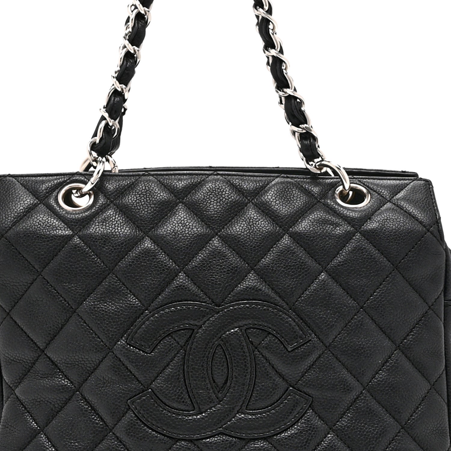 Caviar Quilted Petit Timeless Tote PTT Black