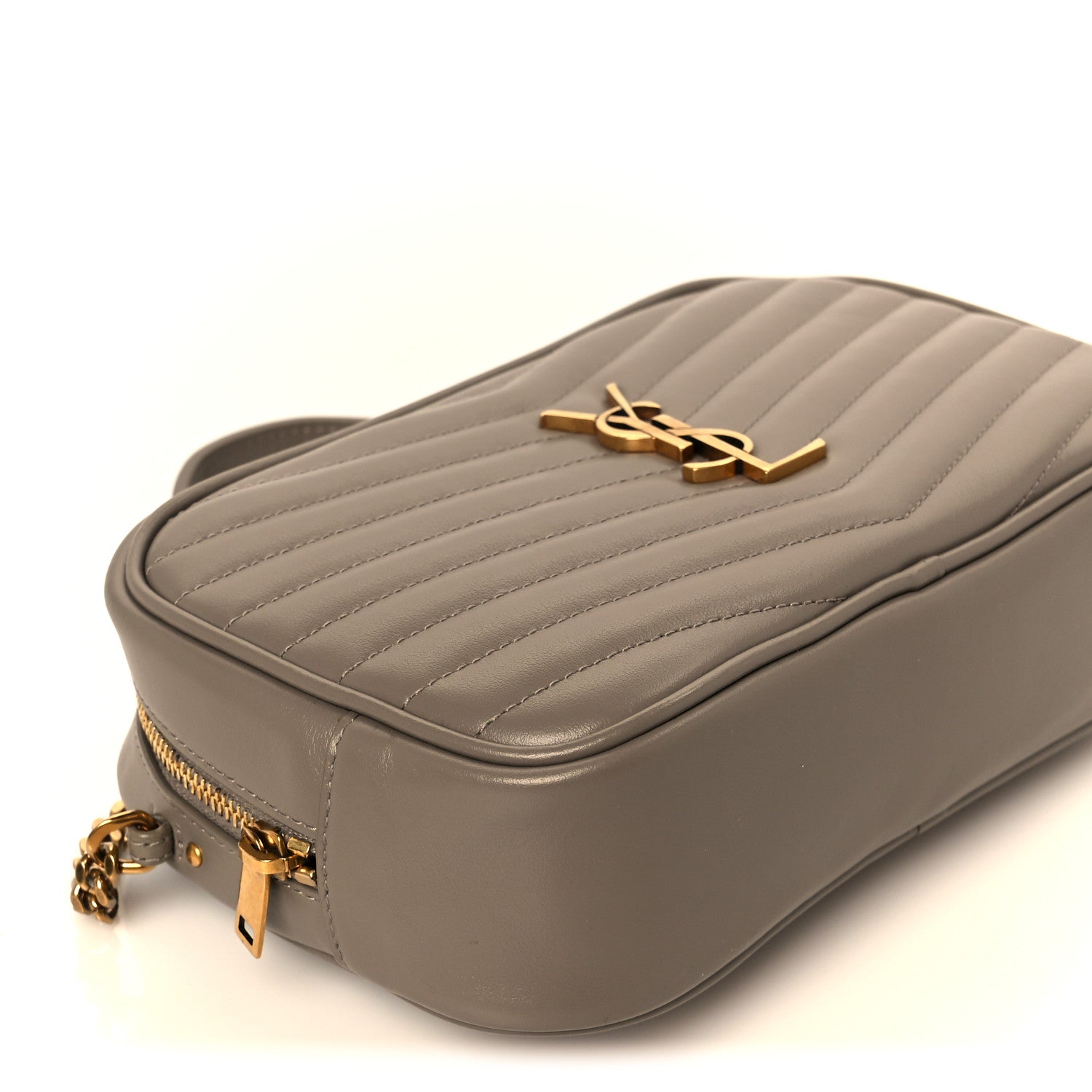 Calfskin Matelasse Monogram Mini Lou Camera Bag Greyish Brown