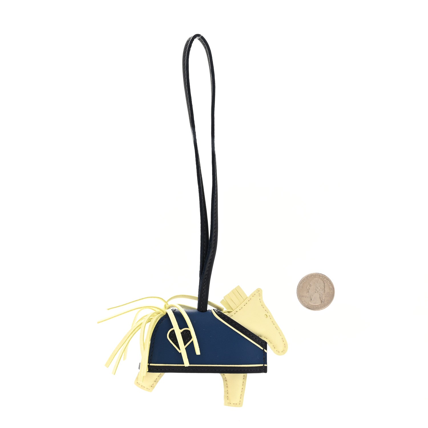 Milo Lambskin Grigri Rodeo Robeo Coeur Bag Charm PM Jaune Milton Bleu Nuit Bleu Tie