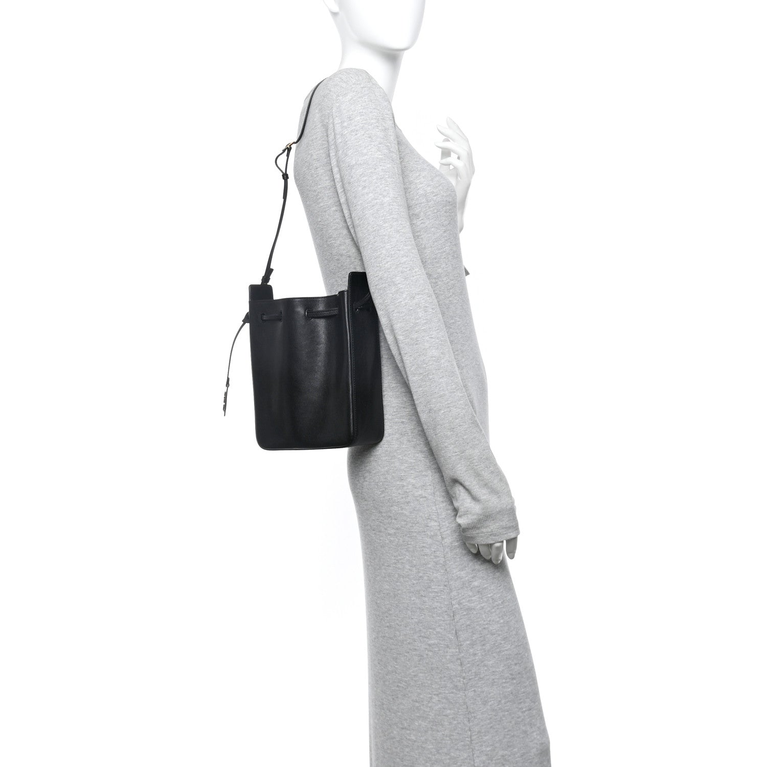 Calfskin Small Bucket Bag Black