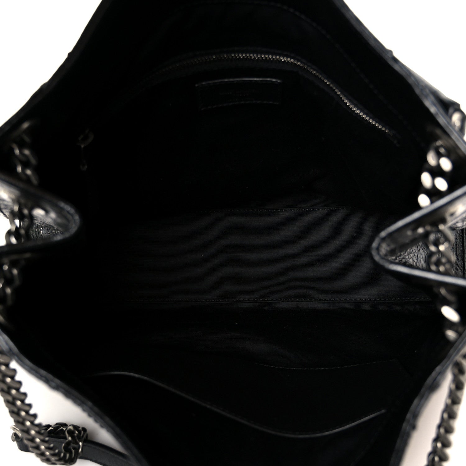 Crinkled Calfskin Matelasse Monogram Medium Niki Shopper Tote Black