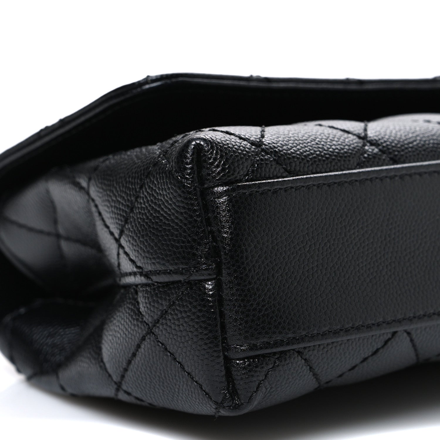 Caviar Quilted Maxi East West Coco Handle Flap Black