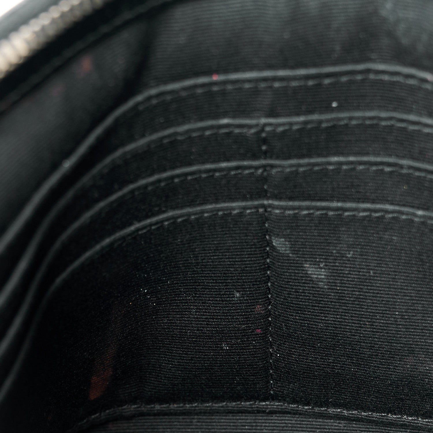 Calfskin Crocodile Embossed Monogram Zip Pouch Black
