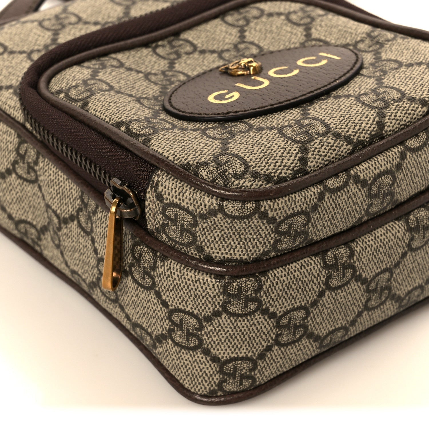 GG Supreme Monogram Mini Neo Vintage Double Zip Messenger Bag Beige New Acero Crop