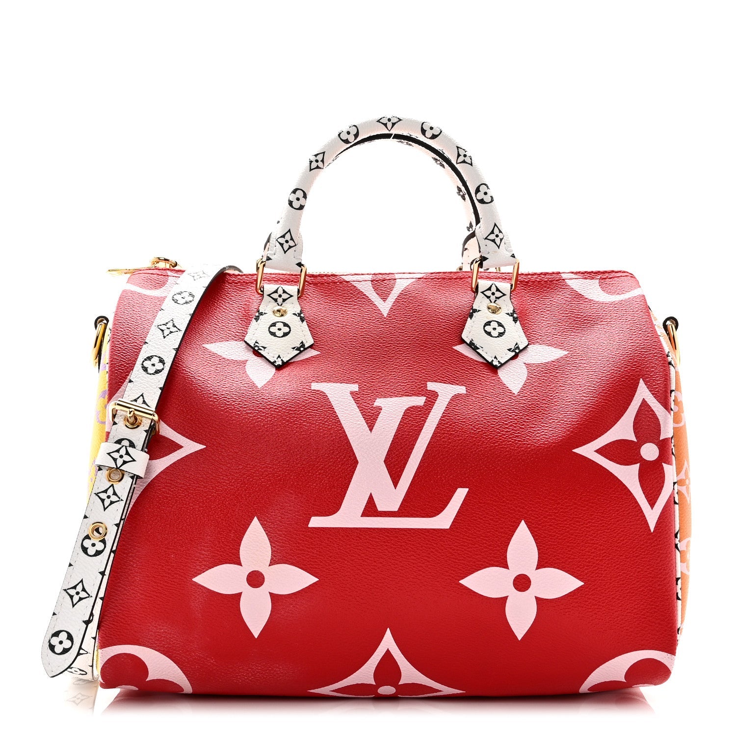 Monogram Giant Speedy Bandouliere 30 Rouge