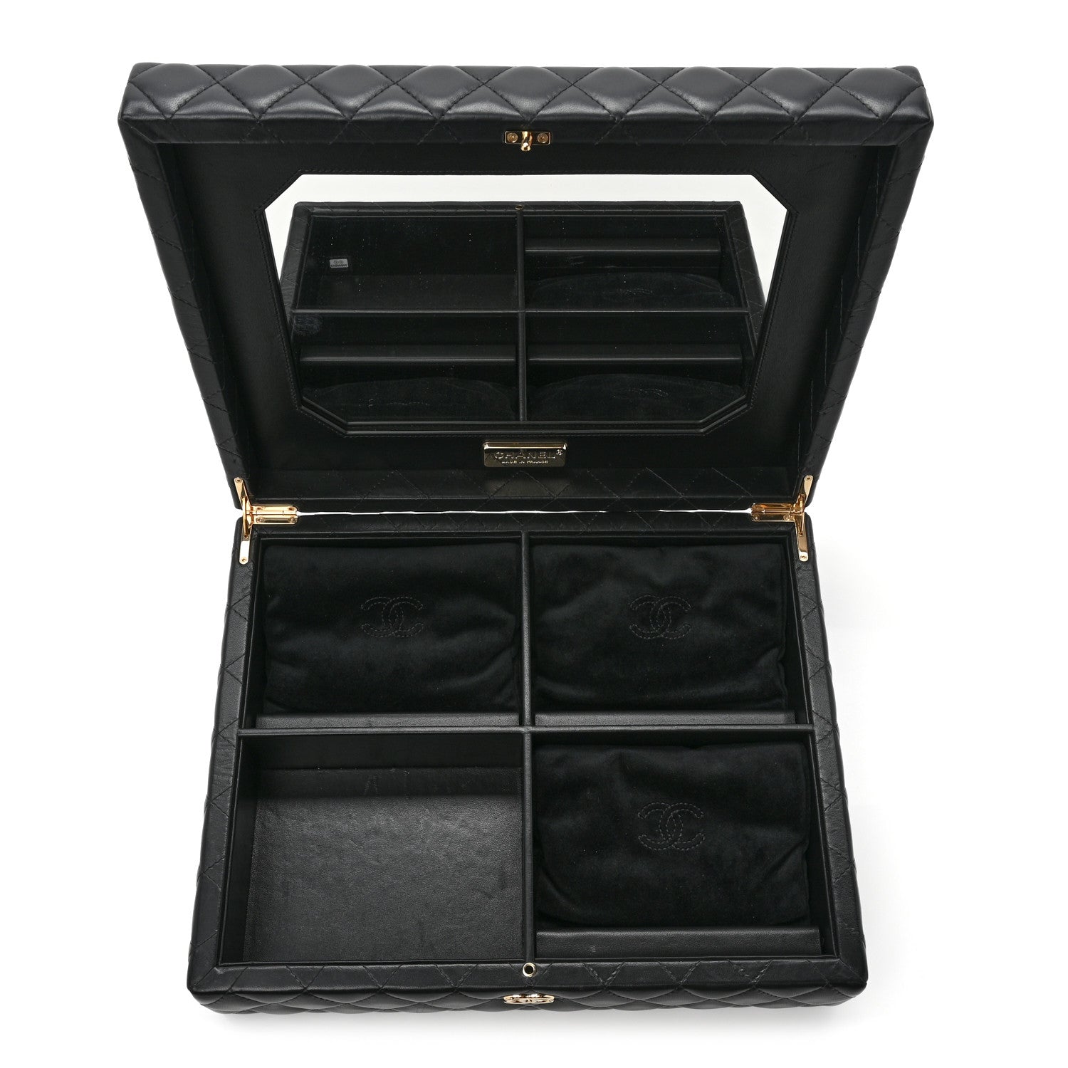 Lambskin Calfskin Tweed Success Story Set of 4 Minis Bags Black